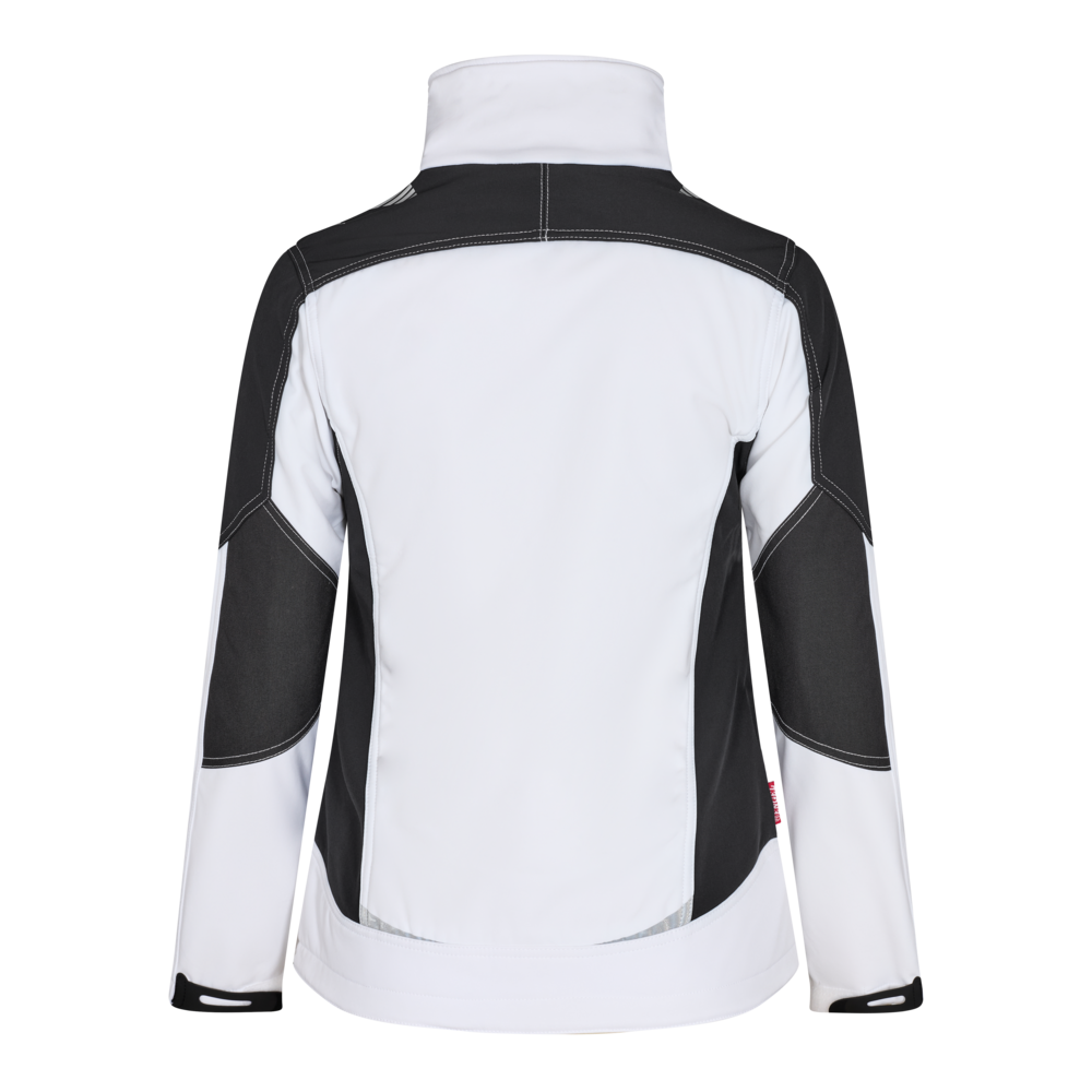 GALAXY Damen Softshelljacke – Weiß / Anthrazit Grau (Rücken)