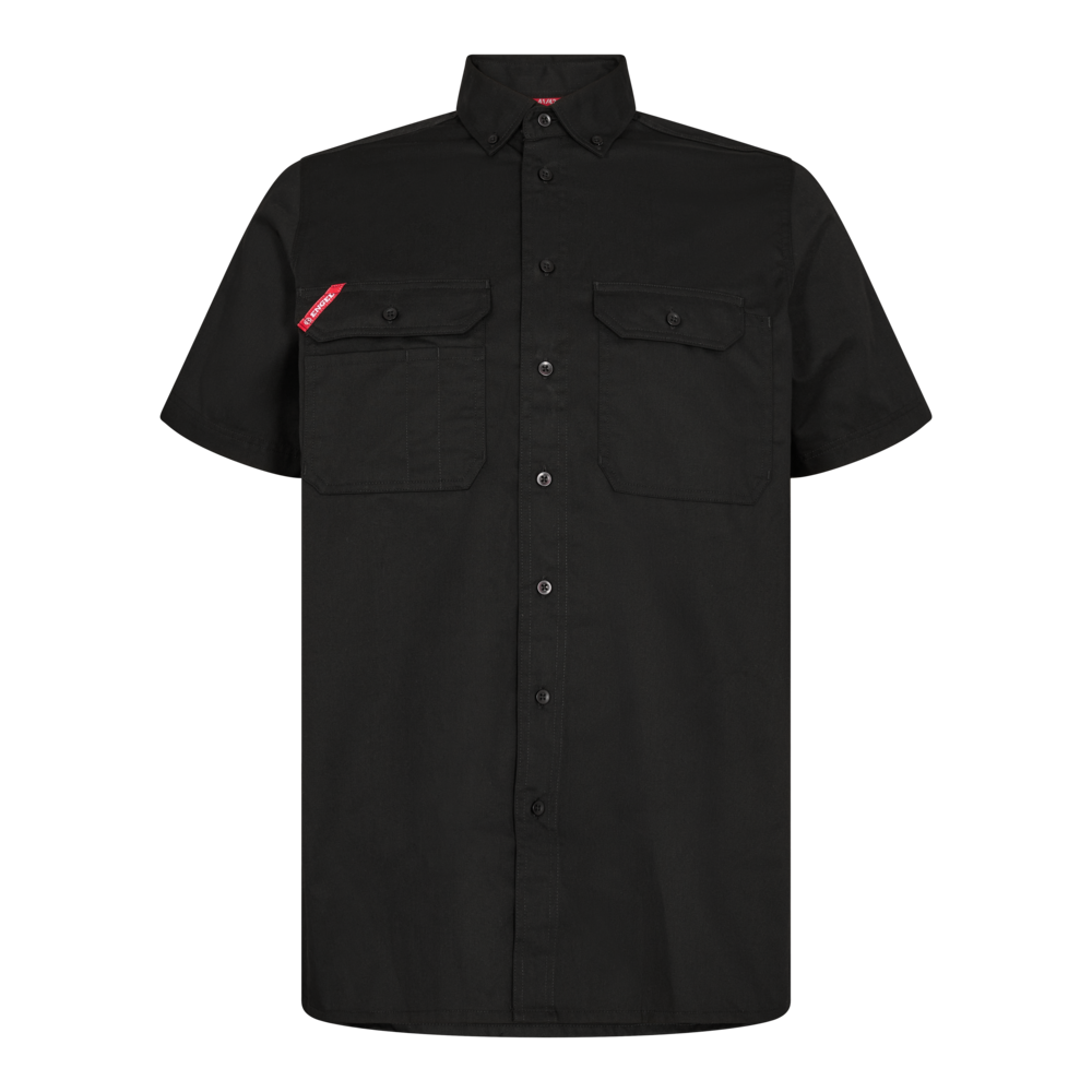 EXTEND kurzärmliges Herrenhemd – Schwarz (Front)