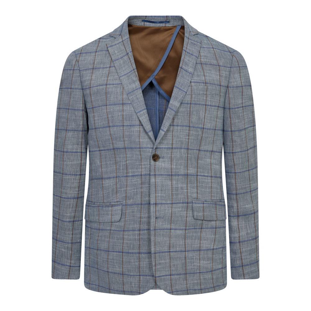 Checkered blazer in Modern fit - Blue