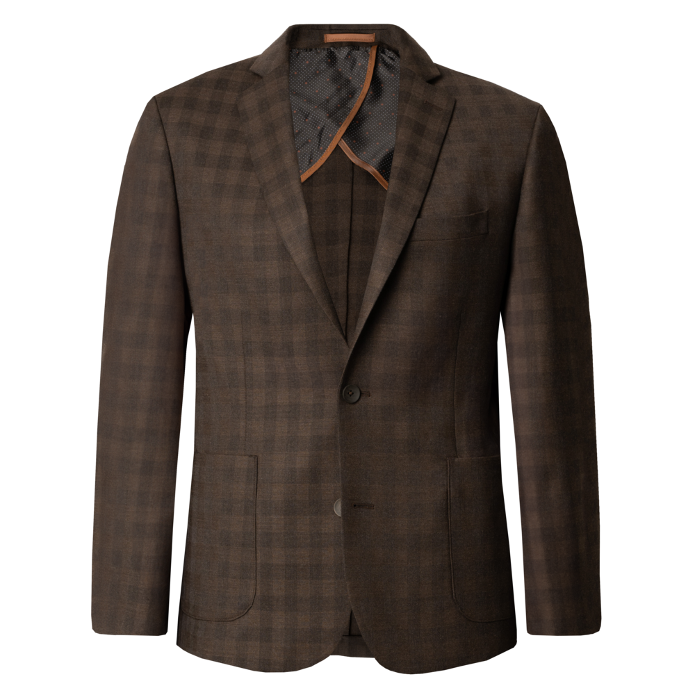 Lightweight Wool Blazer in Modern fit - Dark Brown