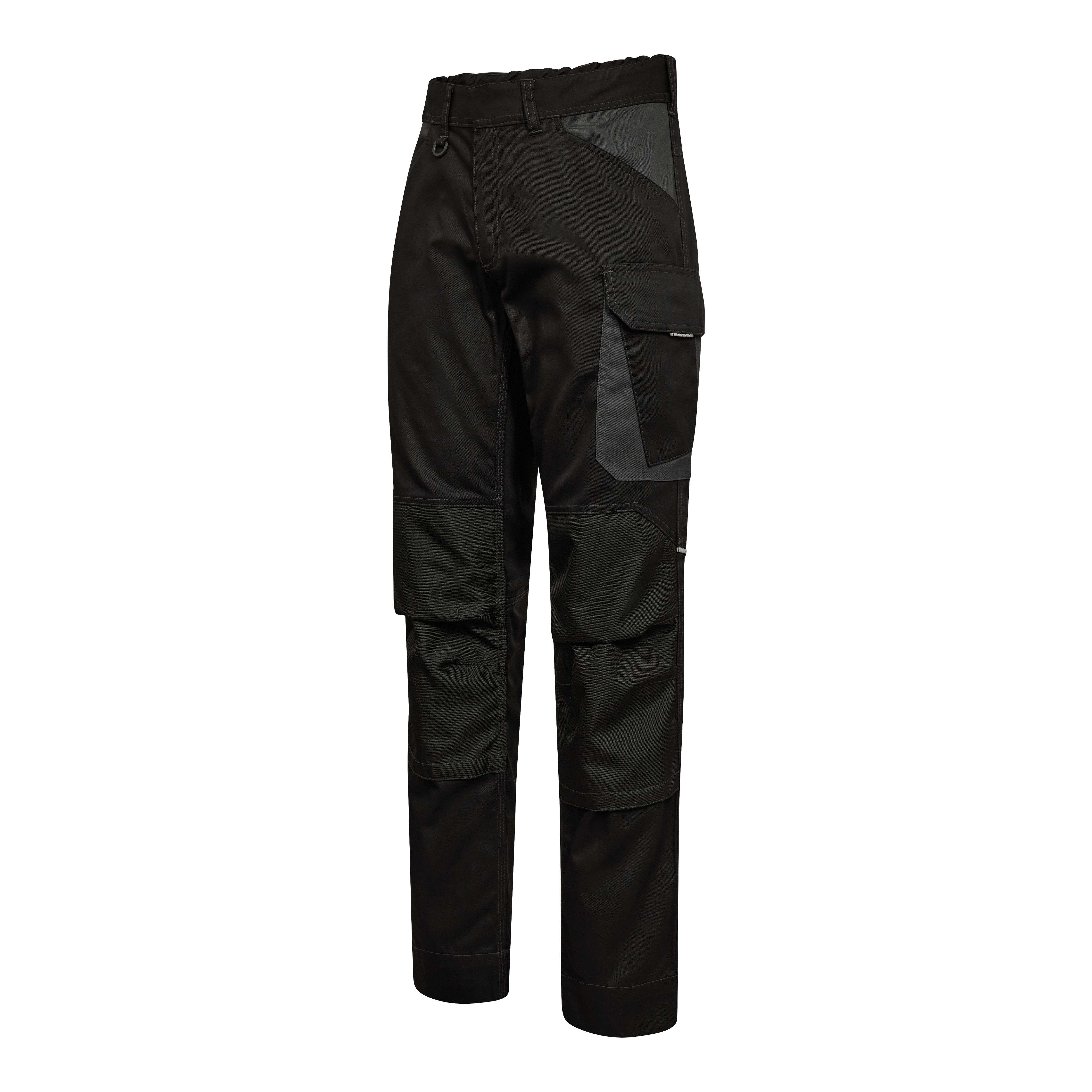 Engel Workwear Venture arbejdsbukser med skjult knaplukning - Sort/Antrazitgrå [2079] / K80