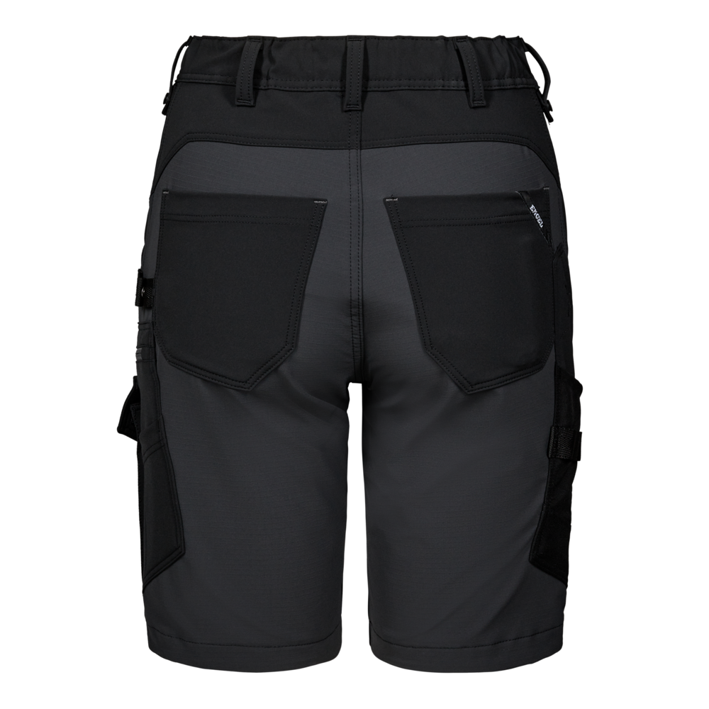 ENTIRE Damen Arbeitsshorts mit 4-Wege-Stretch – Schwarz / Anthrazit Grau (Rücken)