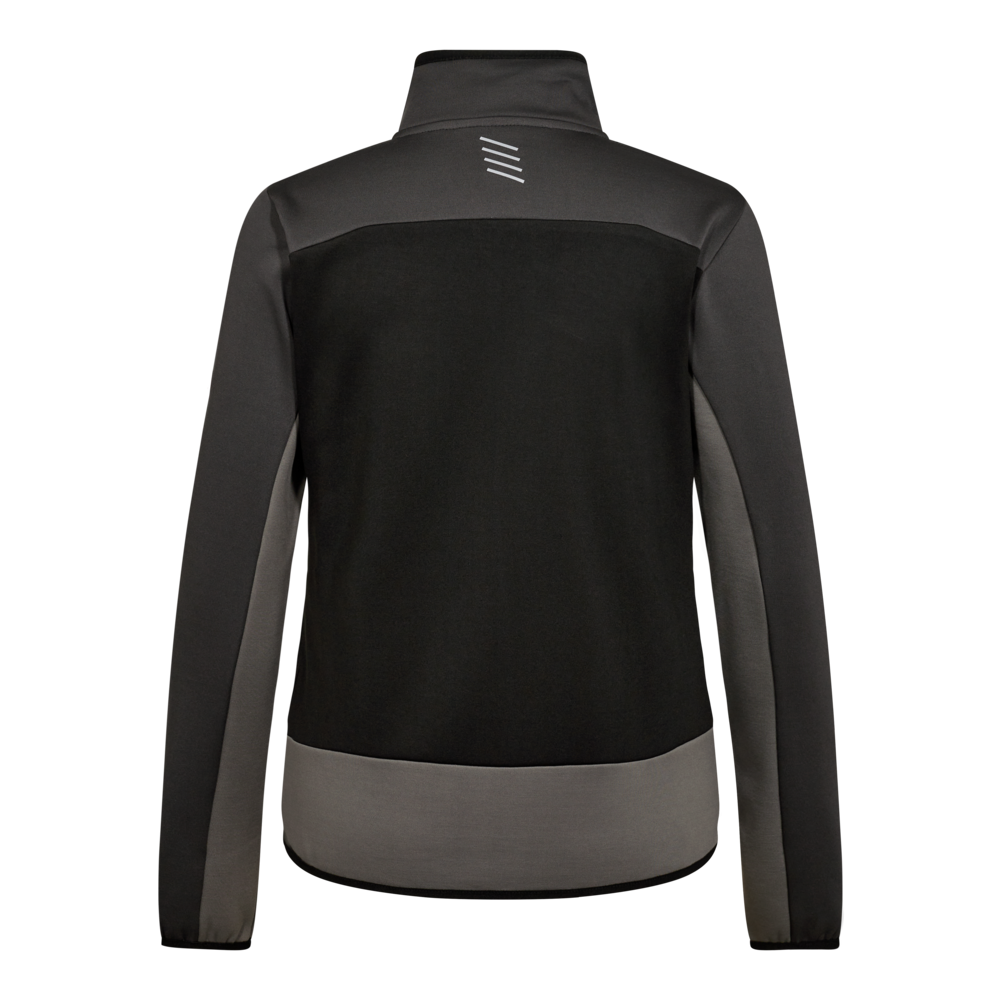 ENTIRE Damen Midlayer-Cardigan – Schwarz / Anthrazit Grau (Rücken)