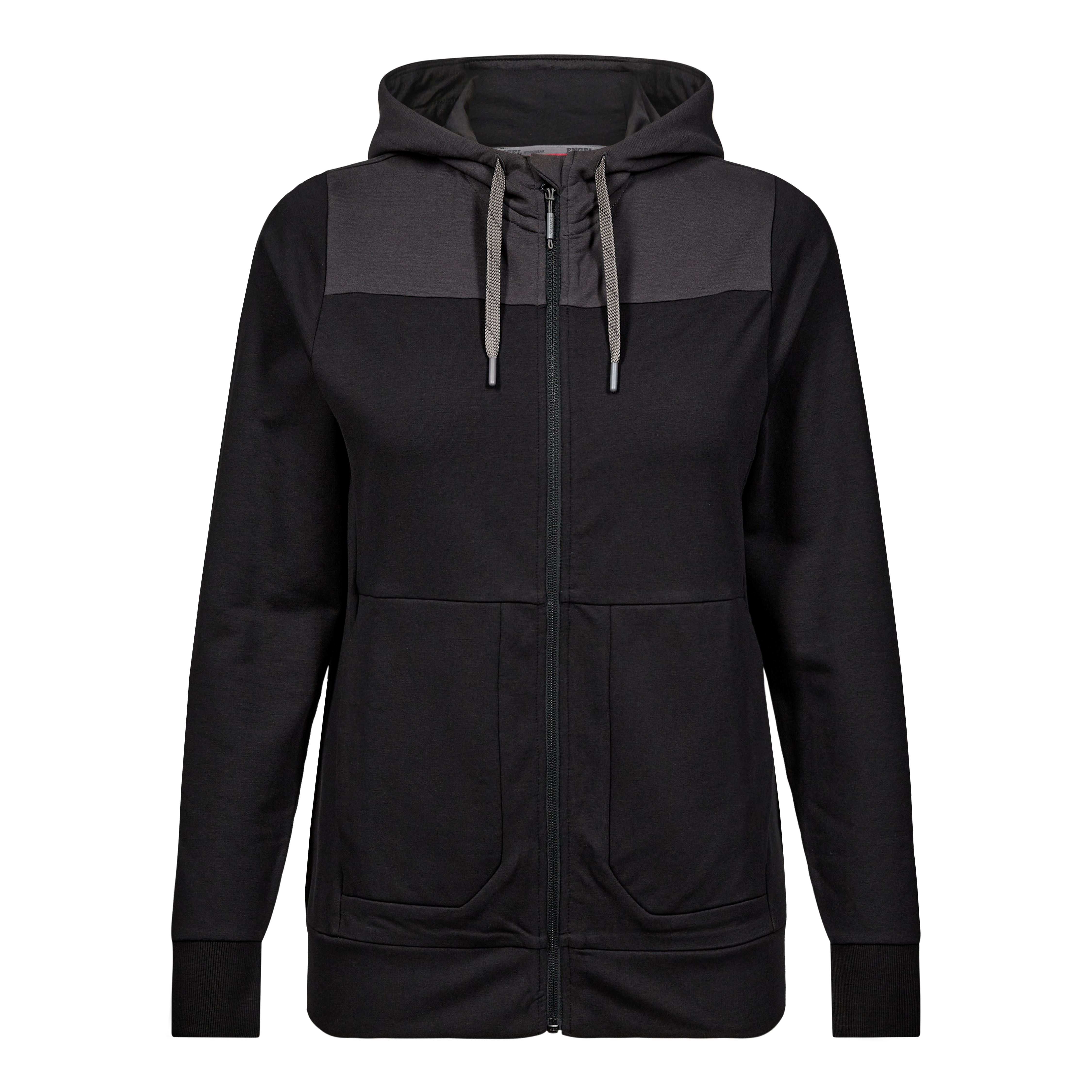 Engel Workwear Entire dame sweat cardigan med hætte - Sort/Antrazitgrå [2079] / XS