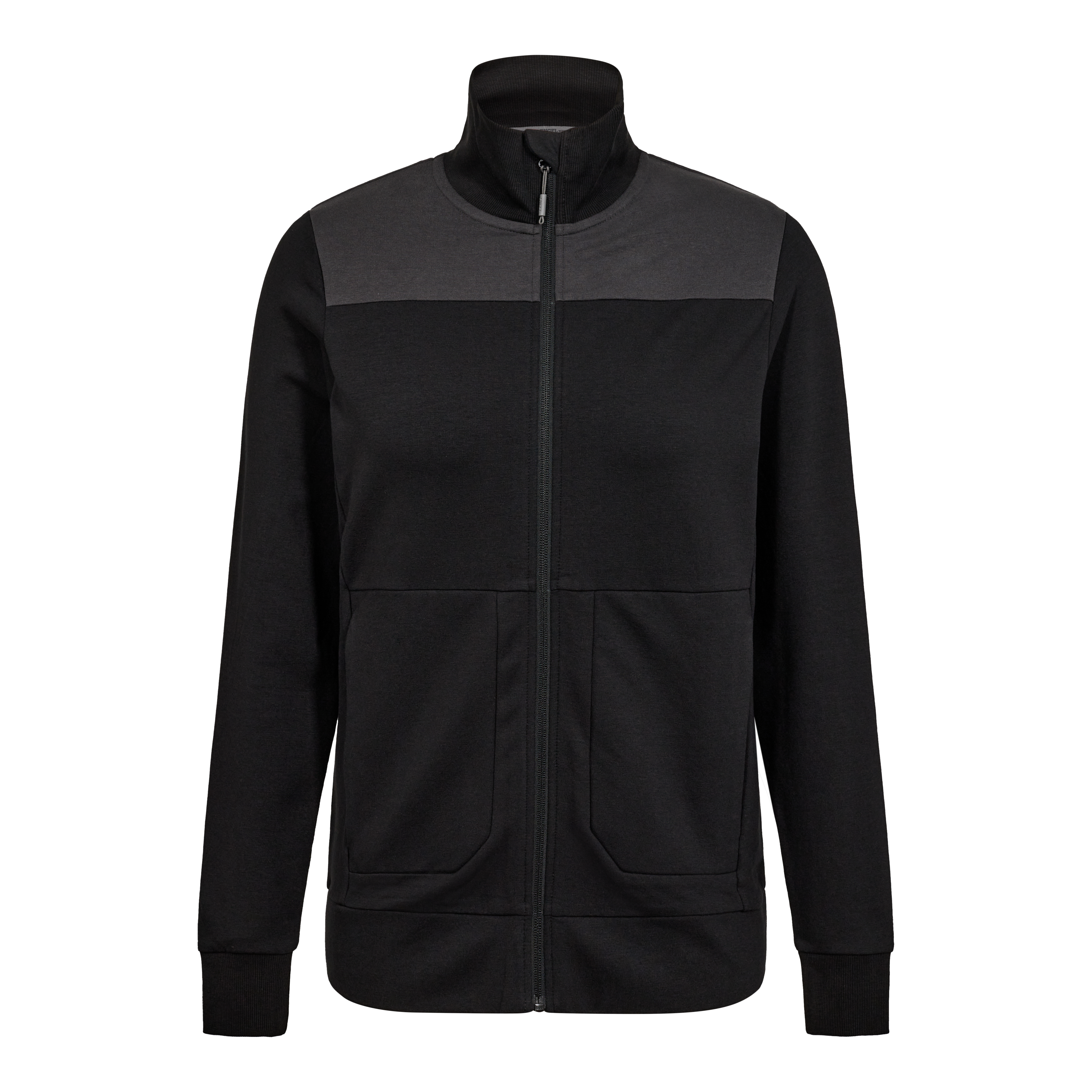 Engel Workwear Entire dame sweat cardigan med krave - Sort/Antrazitgrå [2079] / XS