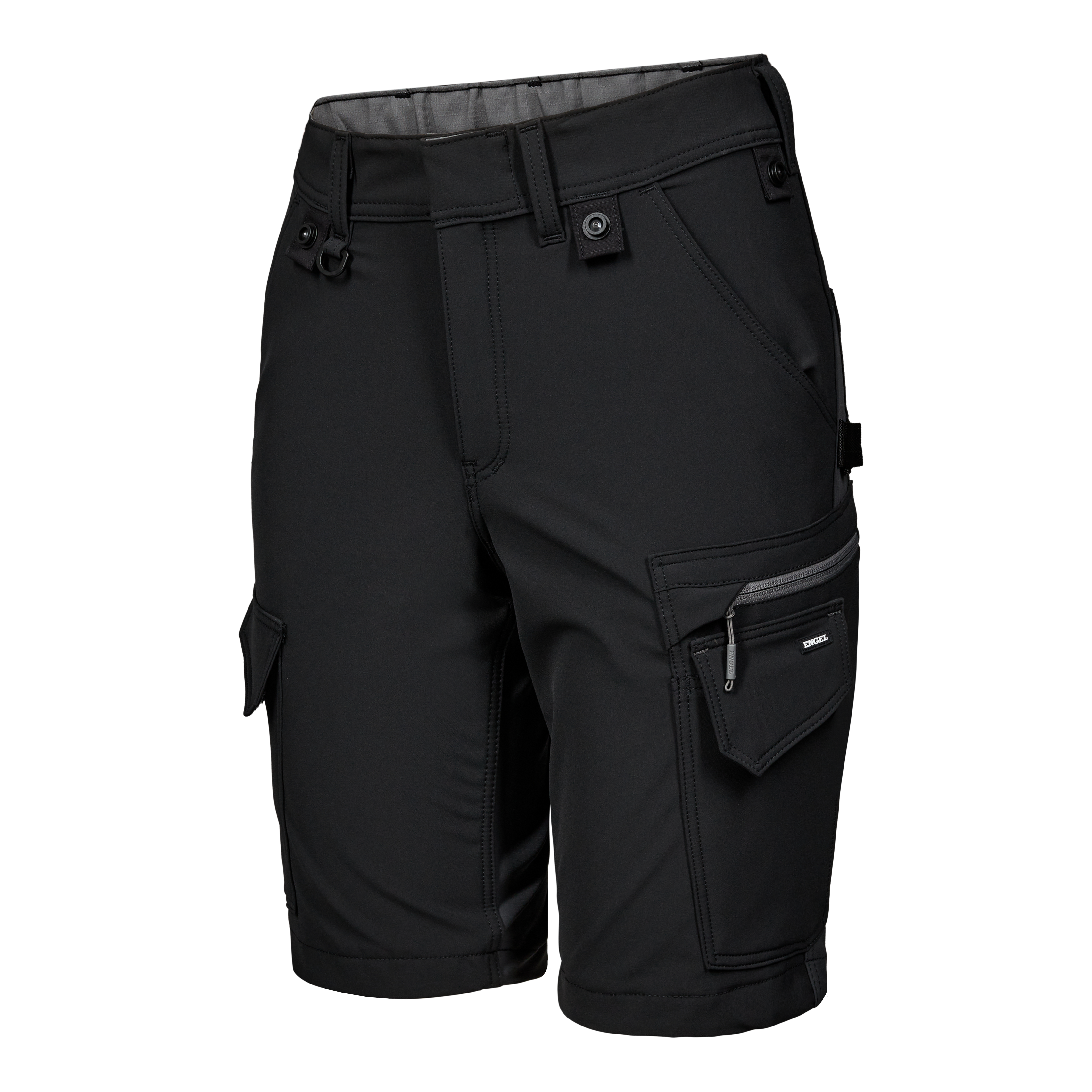 Engel Workwear Entire dame arbejdsshorts med 4-vejs stræk - Sort/Antrazitgrå [2079] / 34