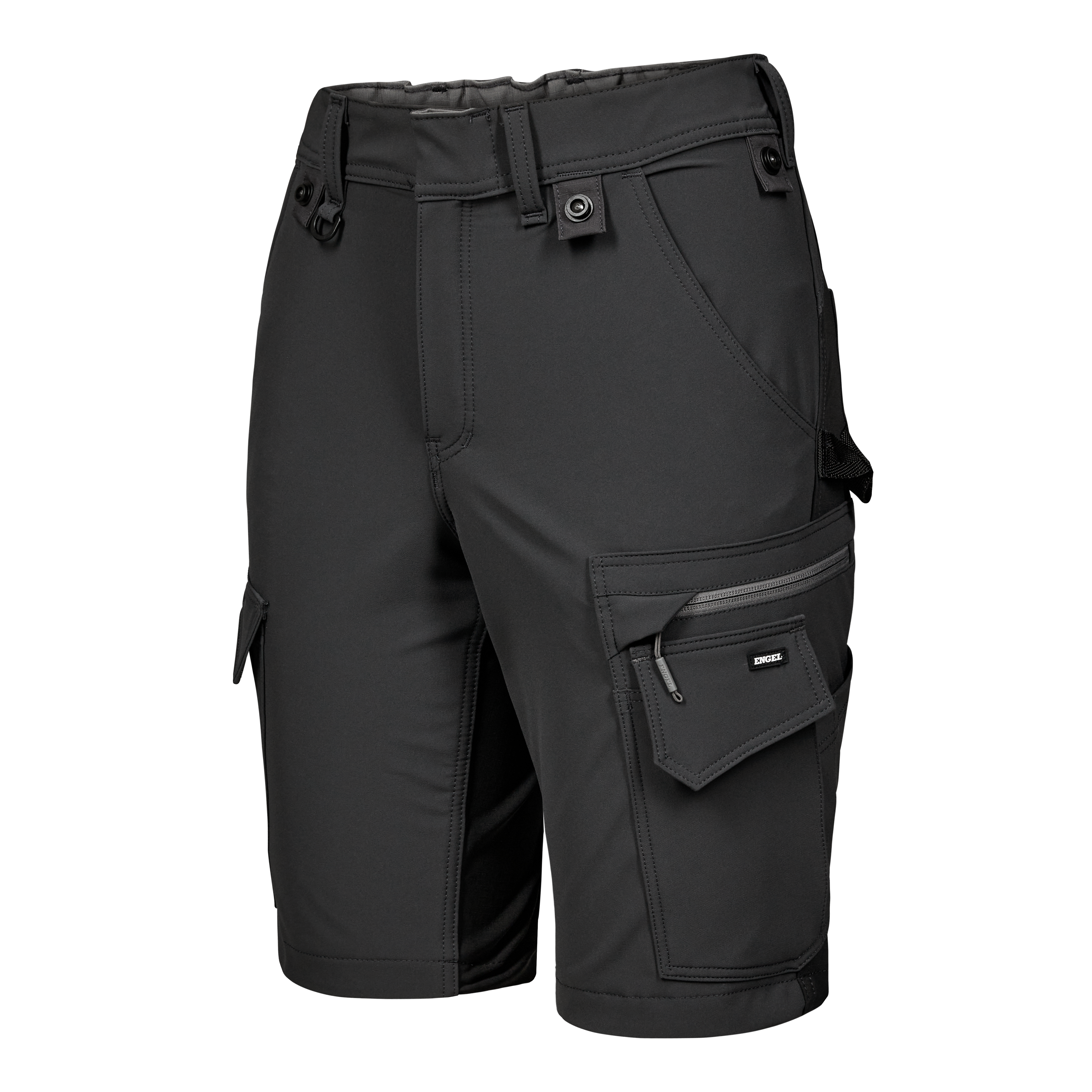 Engel Workwear Entire dame arbejdsshorts med 4-vejs stræk - Antrazitgrå/Sort [7920] / 34