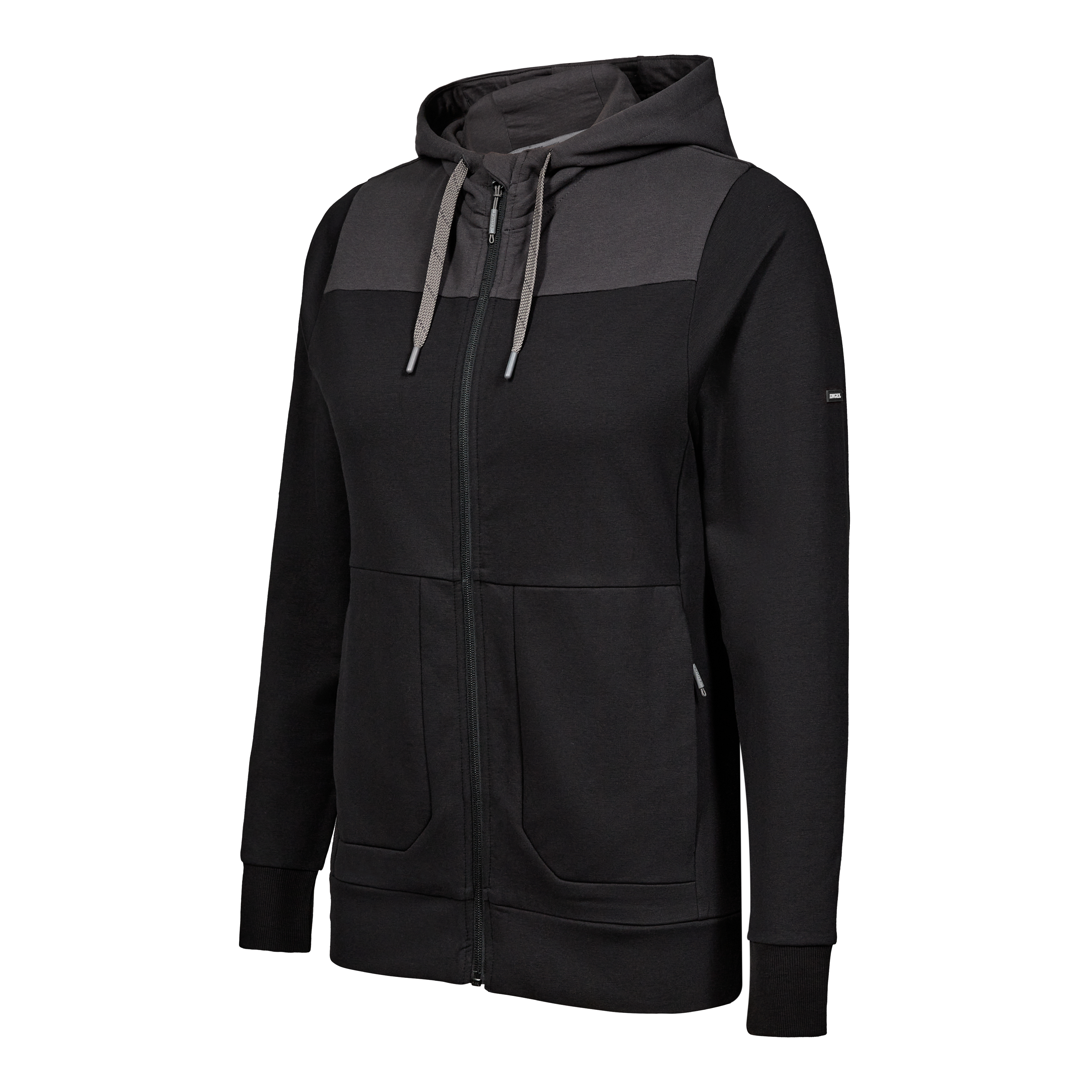 Engel Workwear Entire dame sweat cardigan med hætte - Sort/Antrazitgrå [2079] / XS