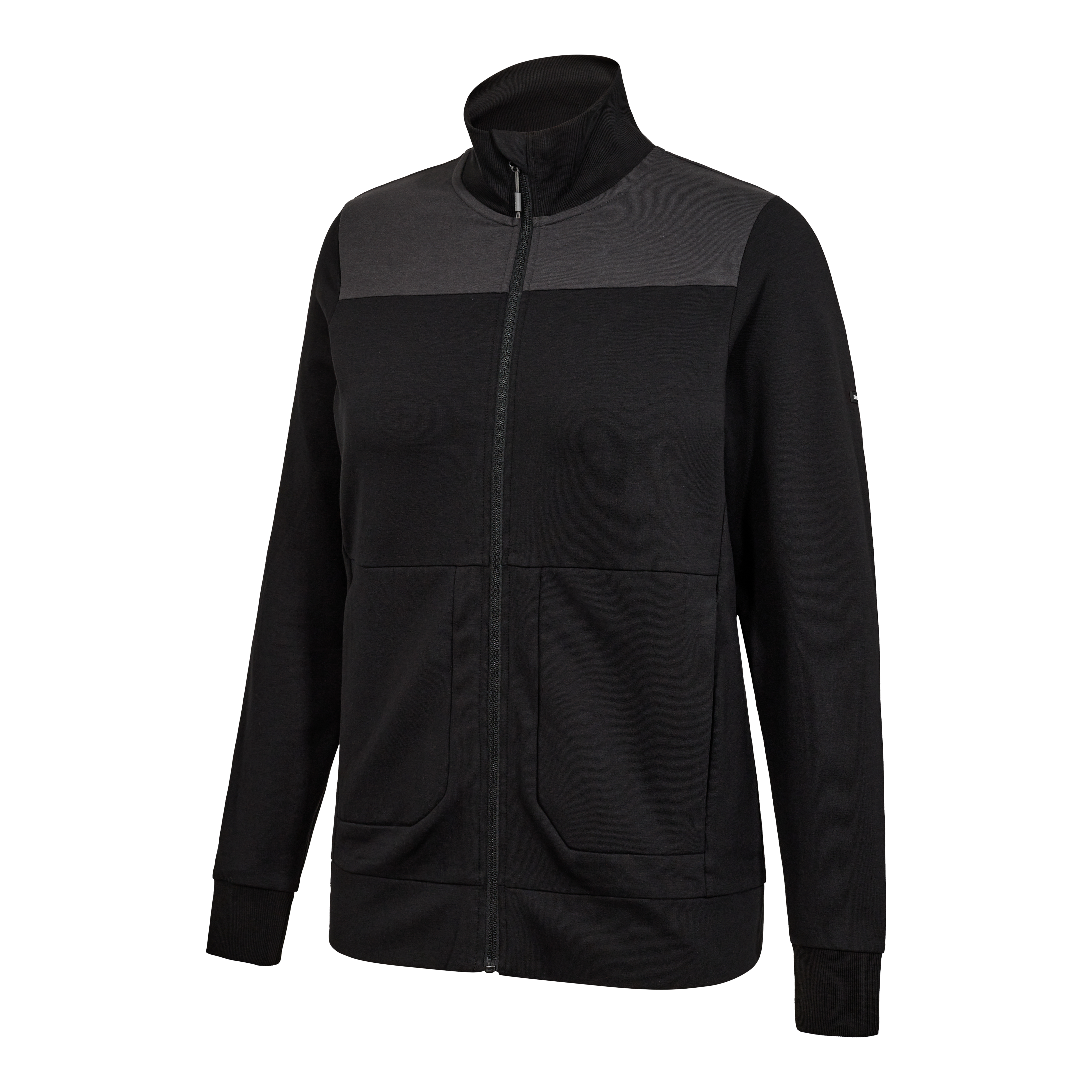 Engel Workwear Entire dame sweat cardigan med krave - Sort/Antrazitgrå [2079] / XS