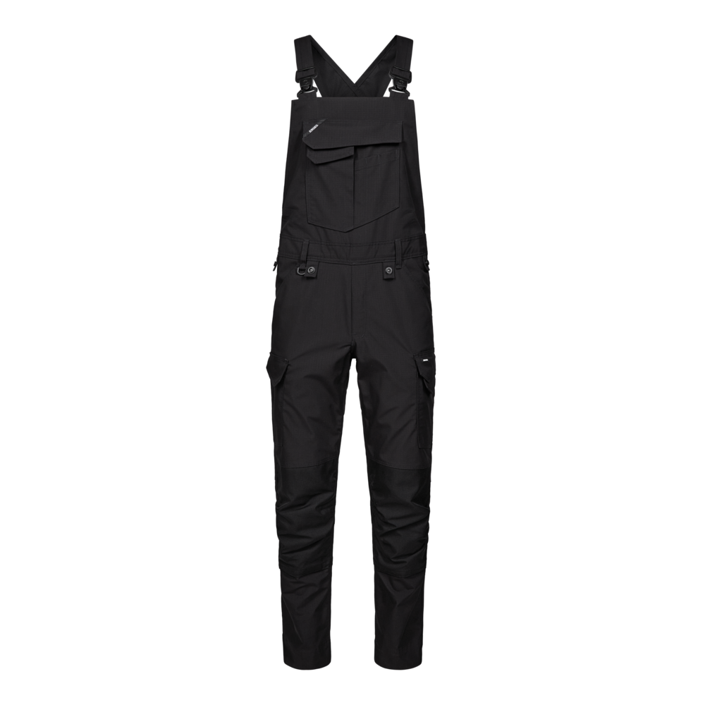 ENTIRE Latzhose mit 2-Wege-Stretch – Schwarz (Front)