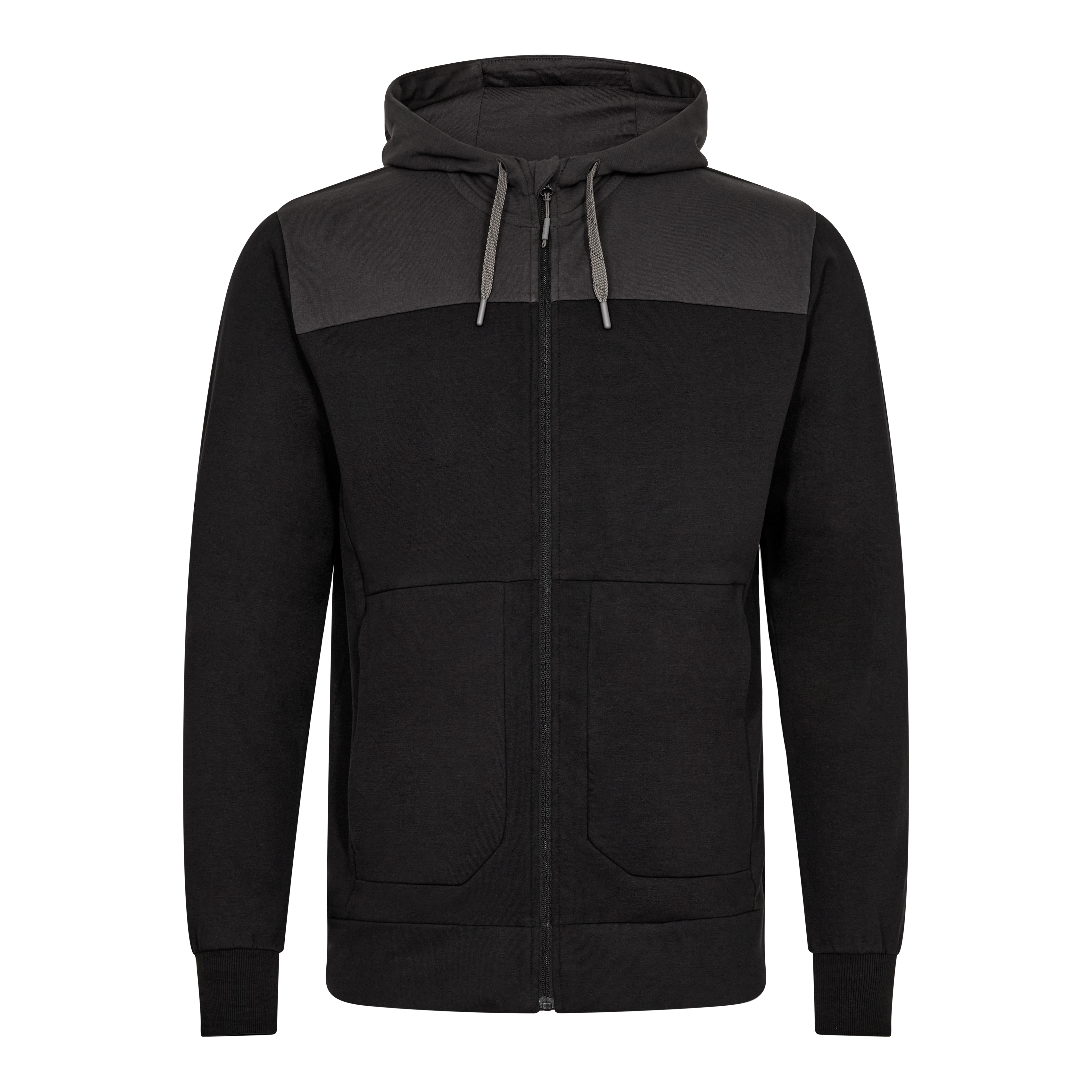 Engel Workwear Entire sweat cardigan med hætte - Sort/Antrazitgrå [2079] / XS