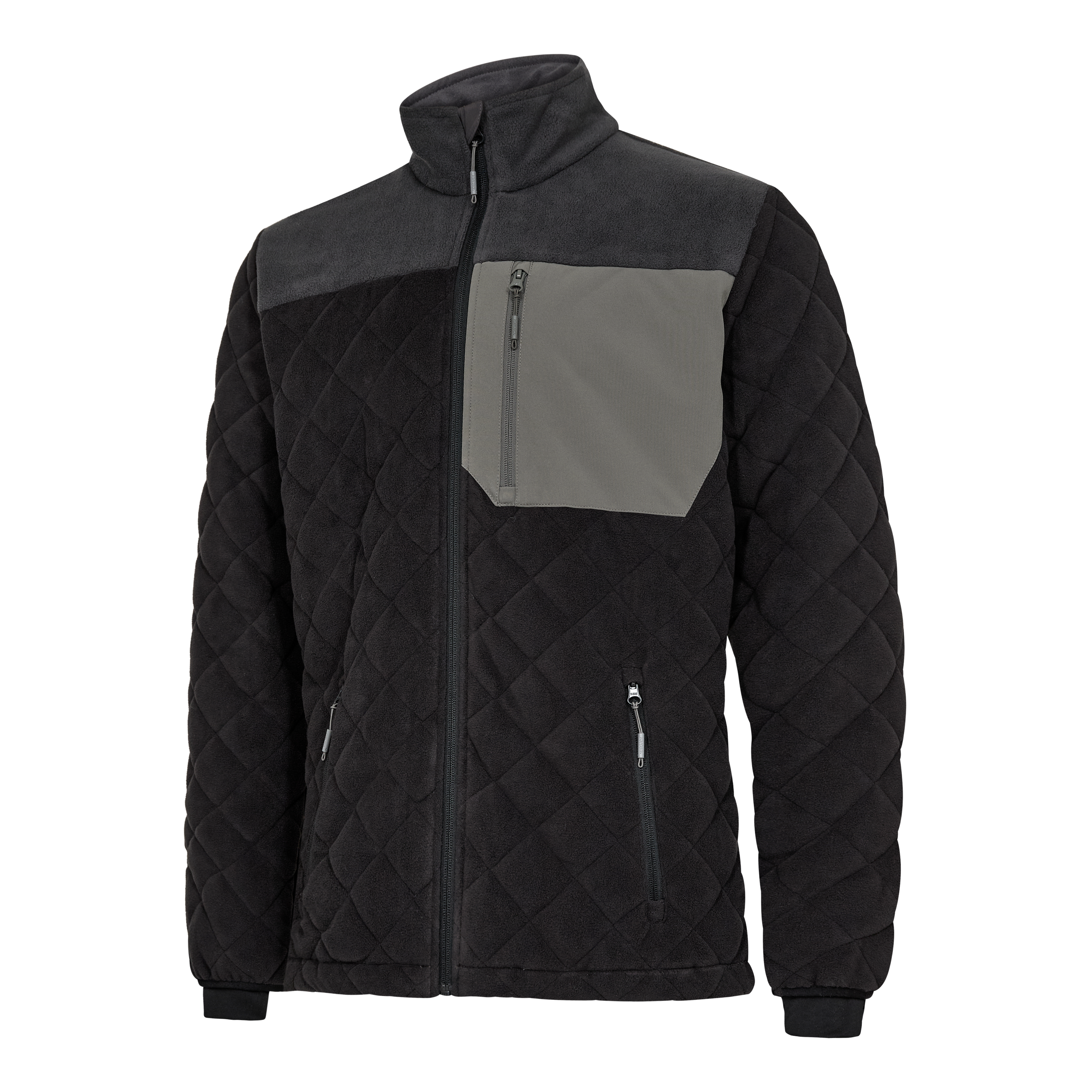 Engel Workwear Entire quiltet fleecejakke - Sort/Antrazitgrå [2079] / XS