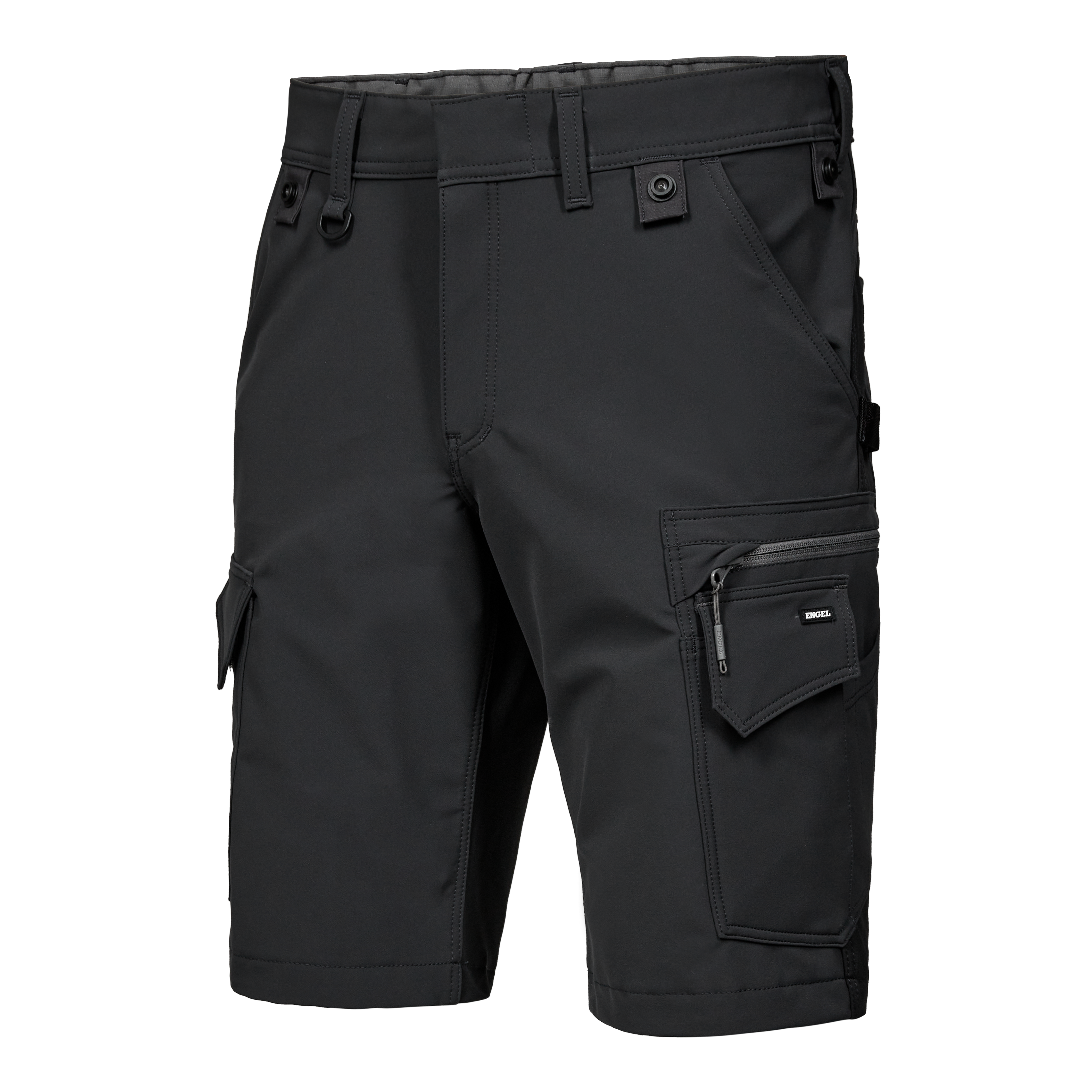 Engel Workwear Entire arbejdsshorts med 4-vejs stræk - Antrazitgrå/Sort [7920] / 72
