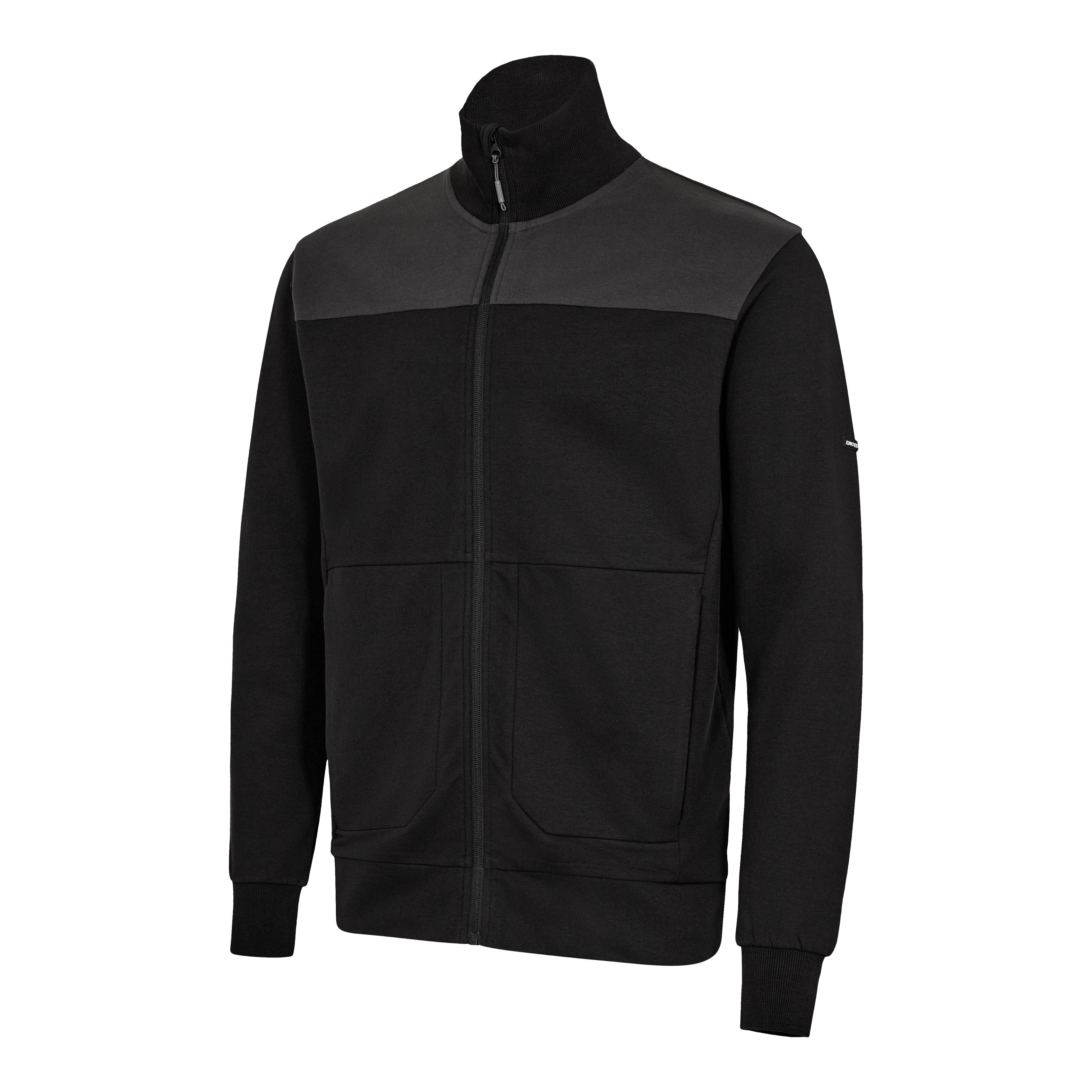 Engel Workwear Entire sweat cardigan med krave - Sort/Antrazitgrå [2079] / XS