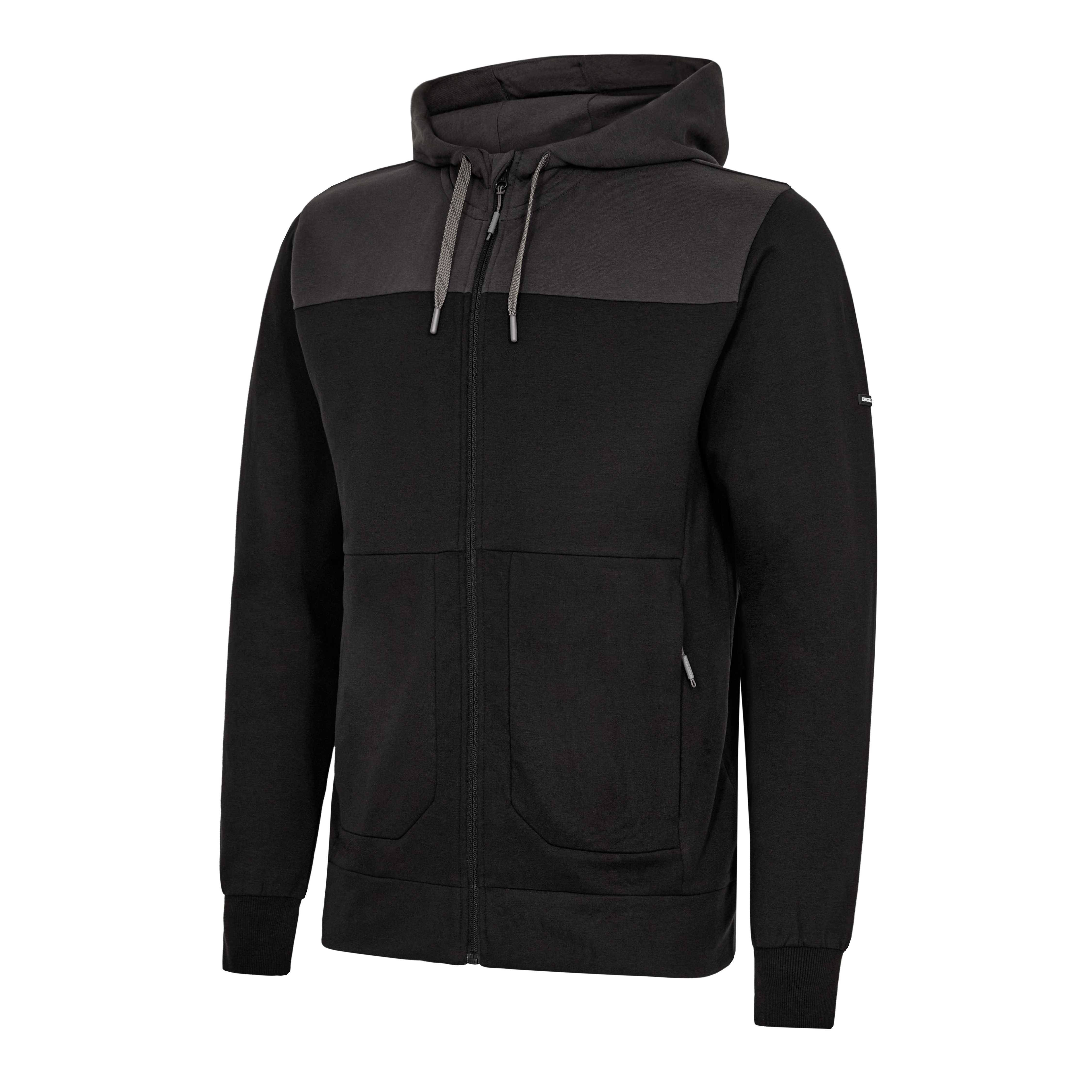 Engel Workwear Entire sweat cardigan med hætte - Sort/Antrazitgrå [2079] / XS