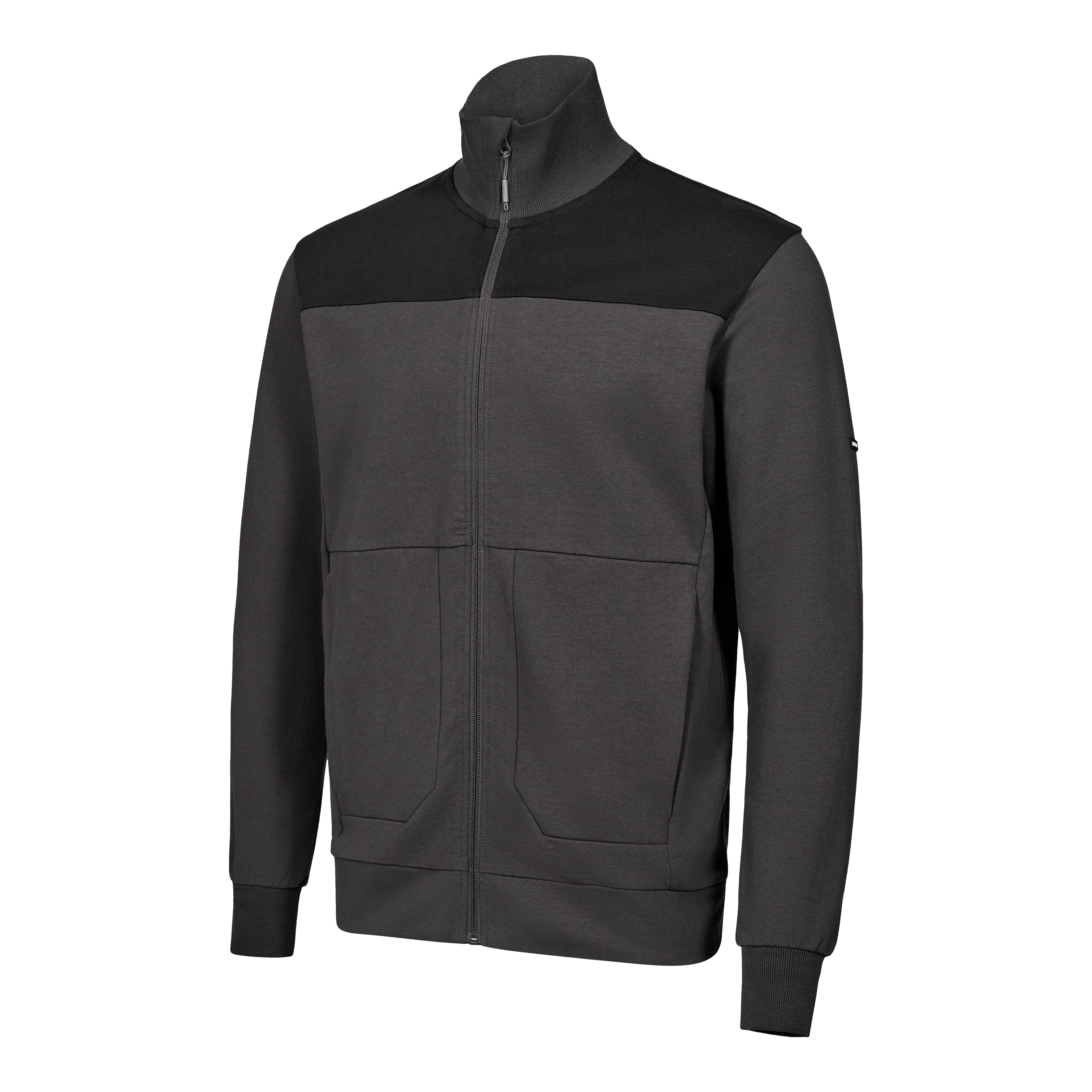 Engel Workwear Entire sweat cardigan med krave - Antrazitgrå/Sort [7920] / XS