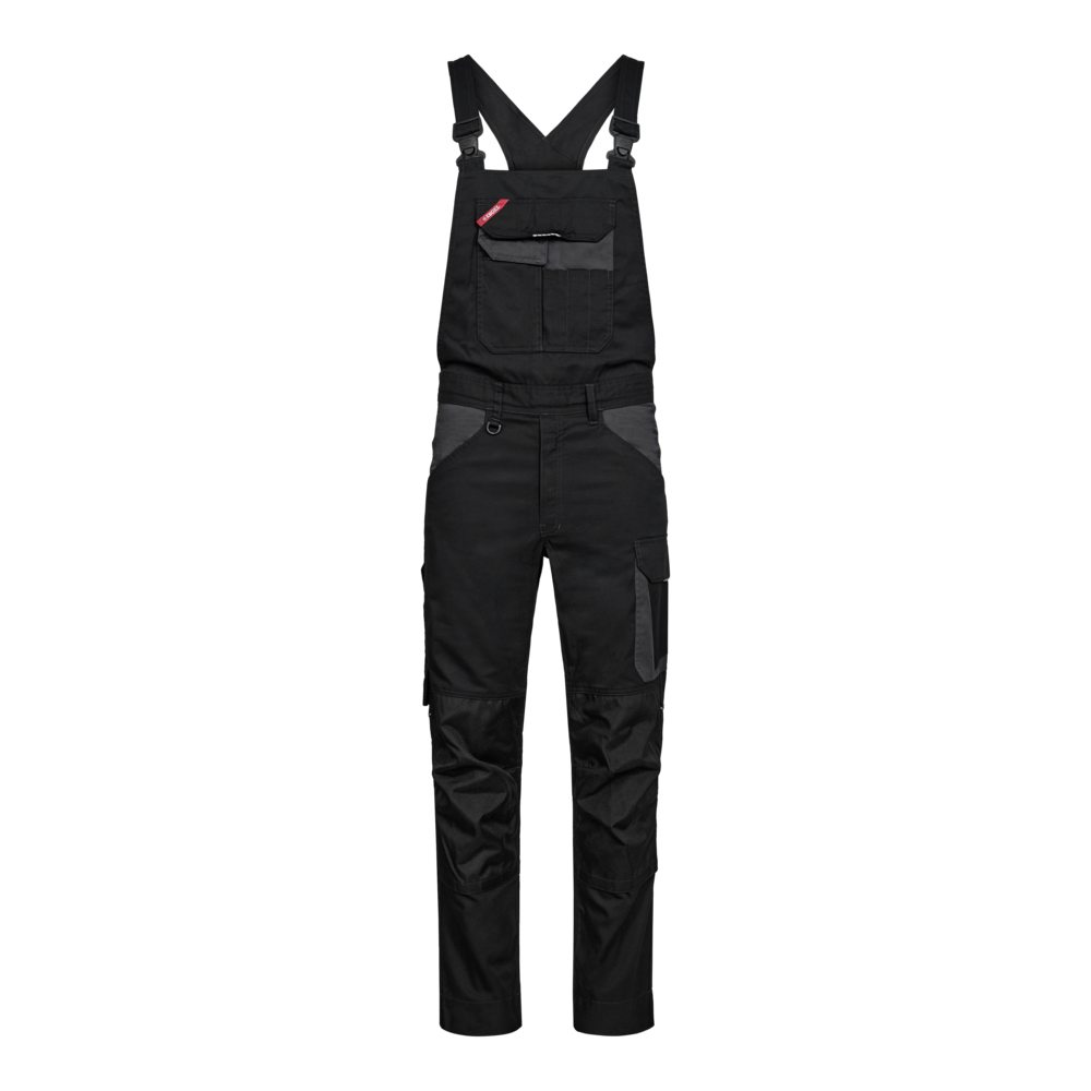 VENTURE Latzhose – Schwarz / Anthrazit Grau (Front)