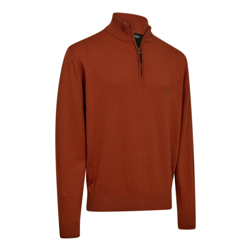 Harrington 1/2-Zip Strickpullover - Oak Rust Melange