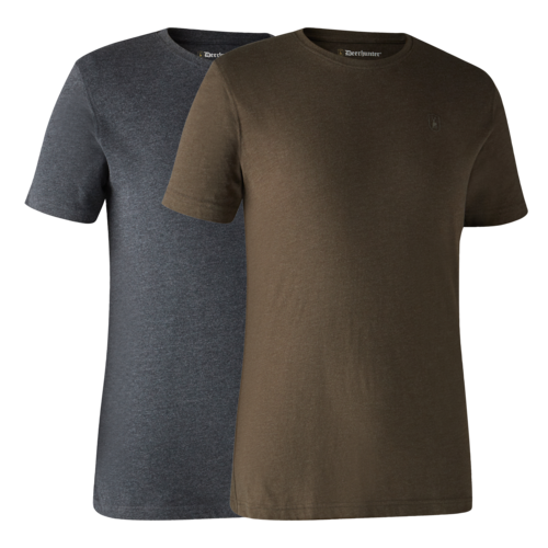 Basic 2-pack T-Shirt - Brown Leaf melange