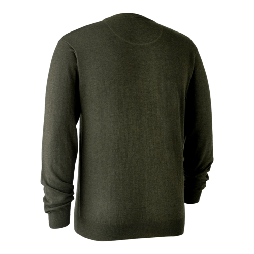 Kingston strik m. v-hals - Green Melange