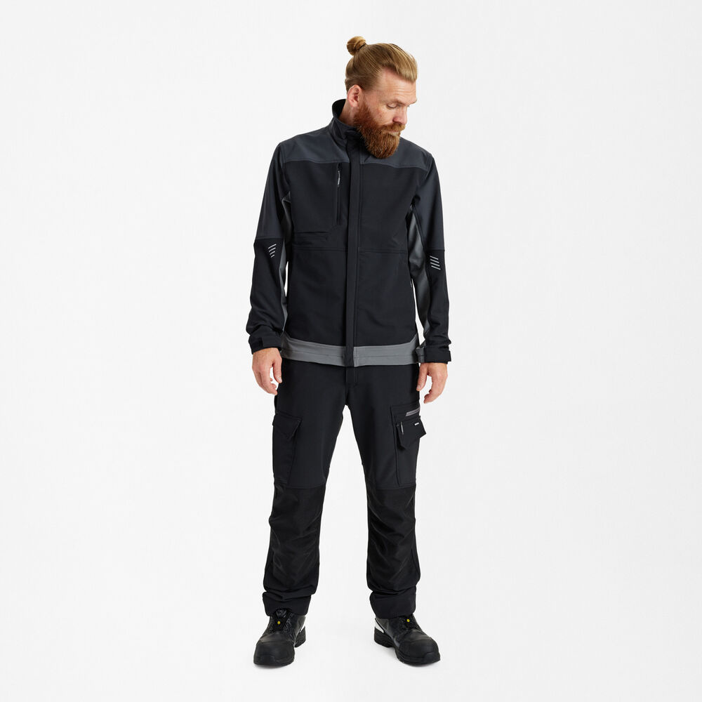ENTIRE Work Jacket with 4-way stretch - Black / Anthracite Grey