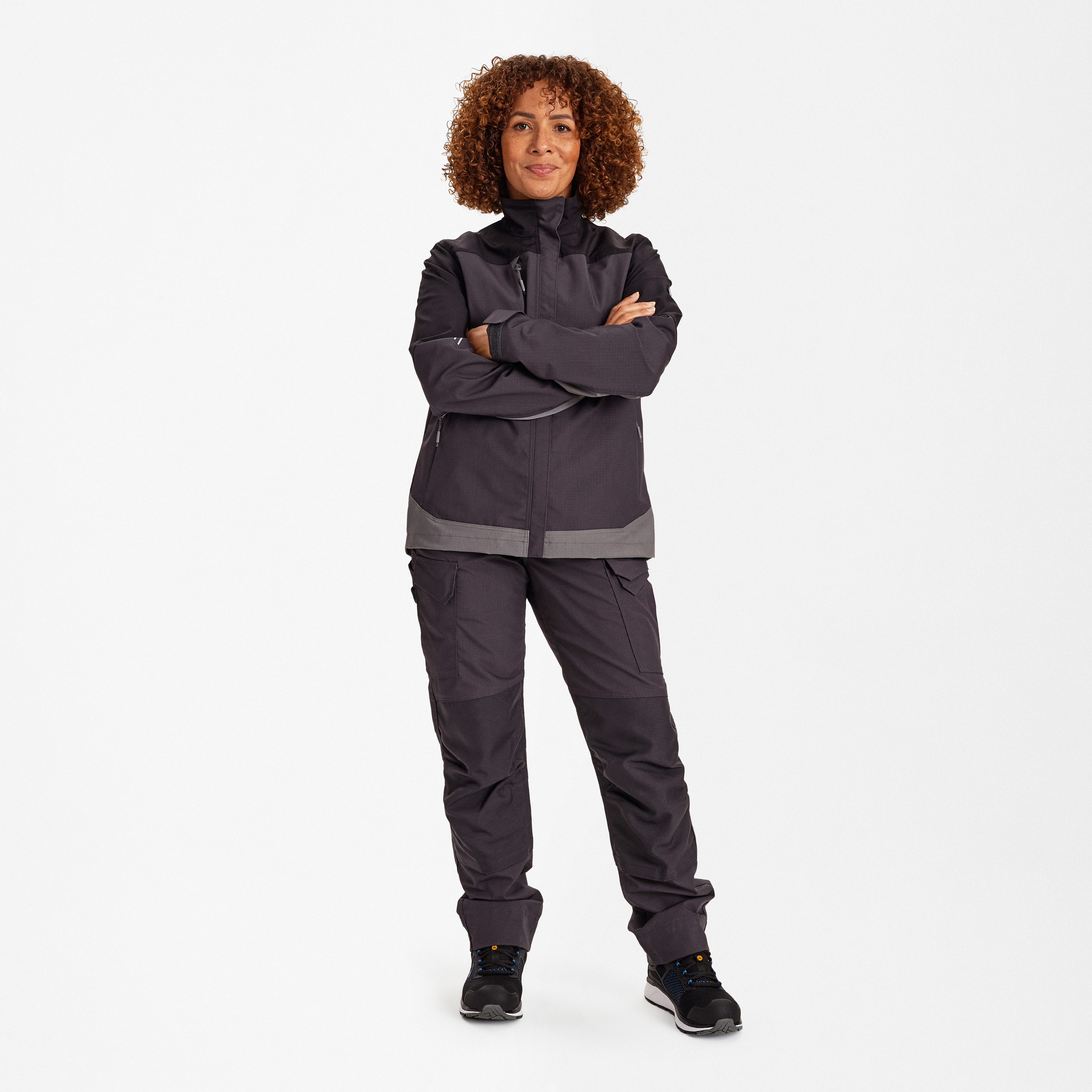 Engel Workwear Entire dame arbejdsjakke med 2-vejs stræk - Antrazitgrå/Sort [7920] / XS