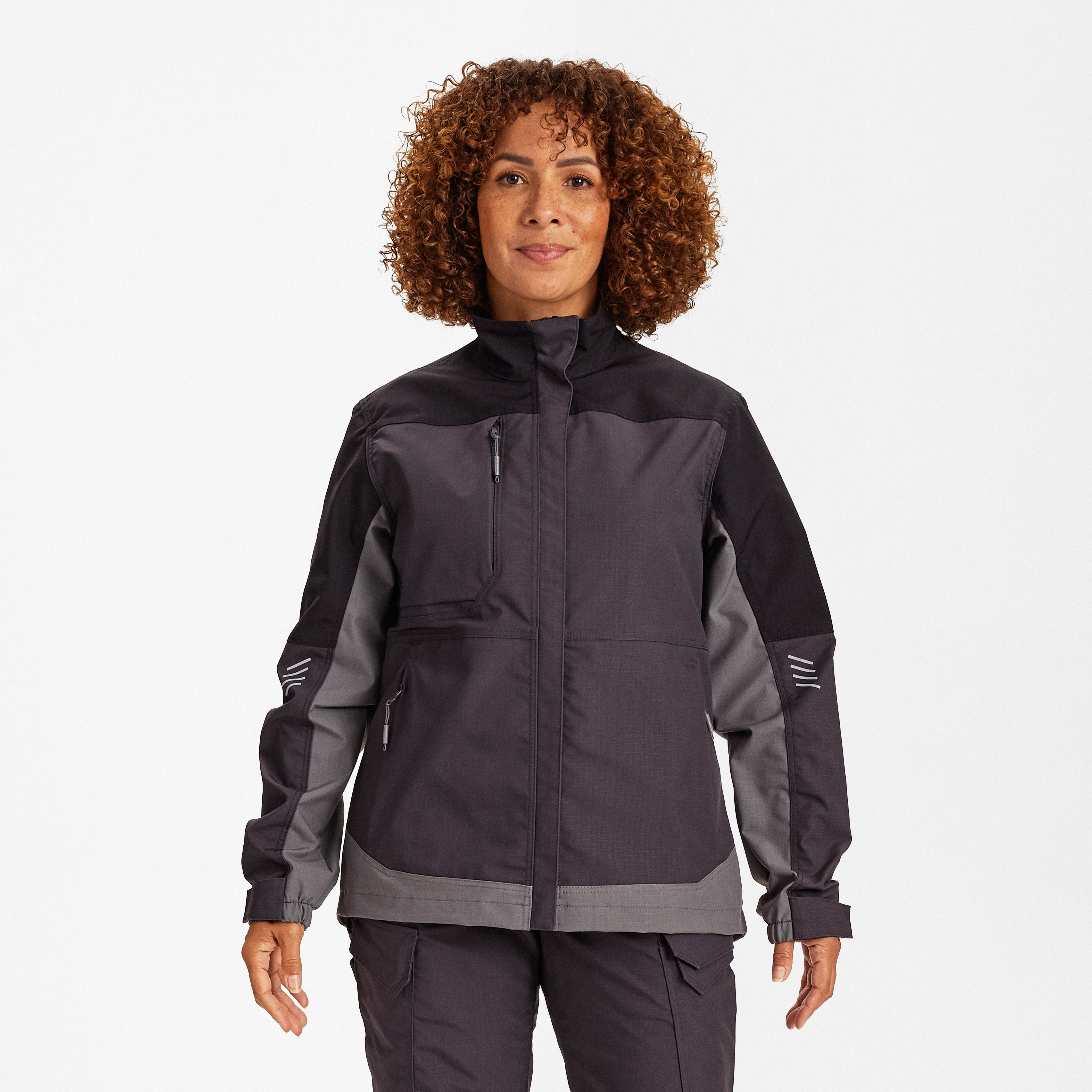 Engel Workwear Entire dame arbejdsjakke med 2-vejs stræk - Antrazitgrå/Sort [7920] / XS