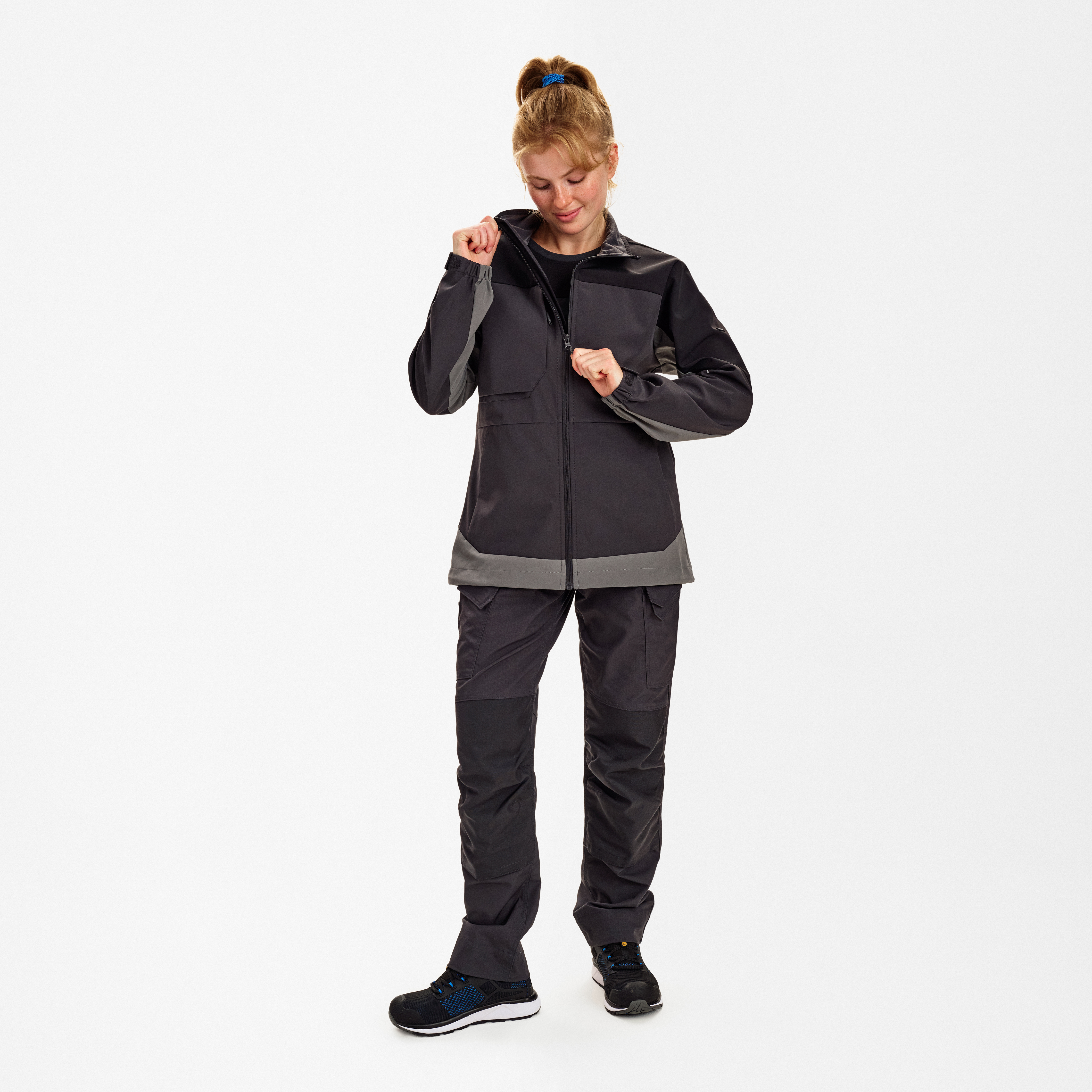 Engel Workwear Entire dame softshelljakke - Antrazitgrå/Sort [7920] / XS