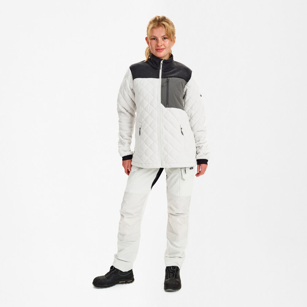 Ženska prešita flis jakna – Bone White / Anthracite Grey