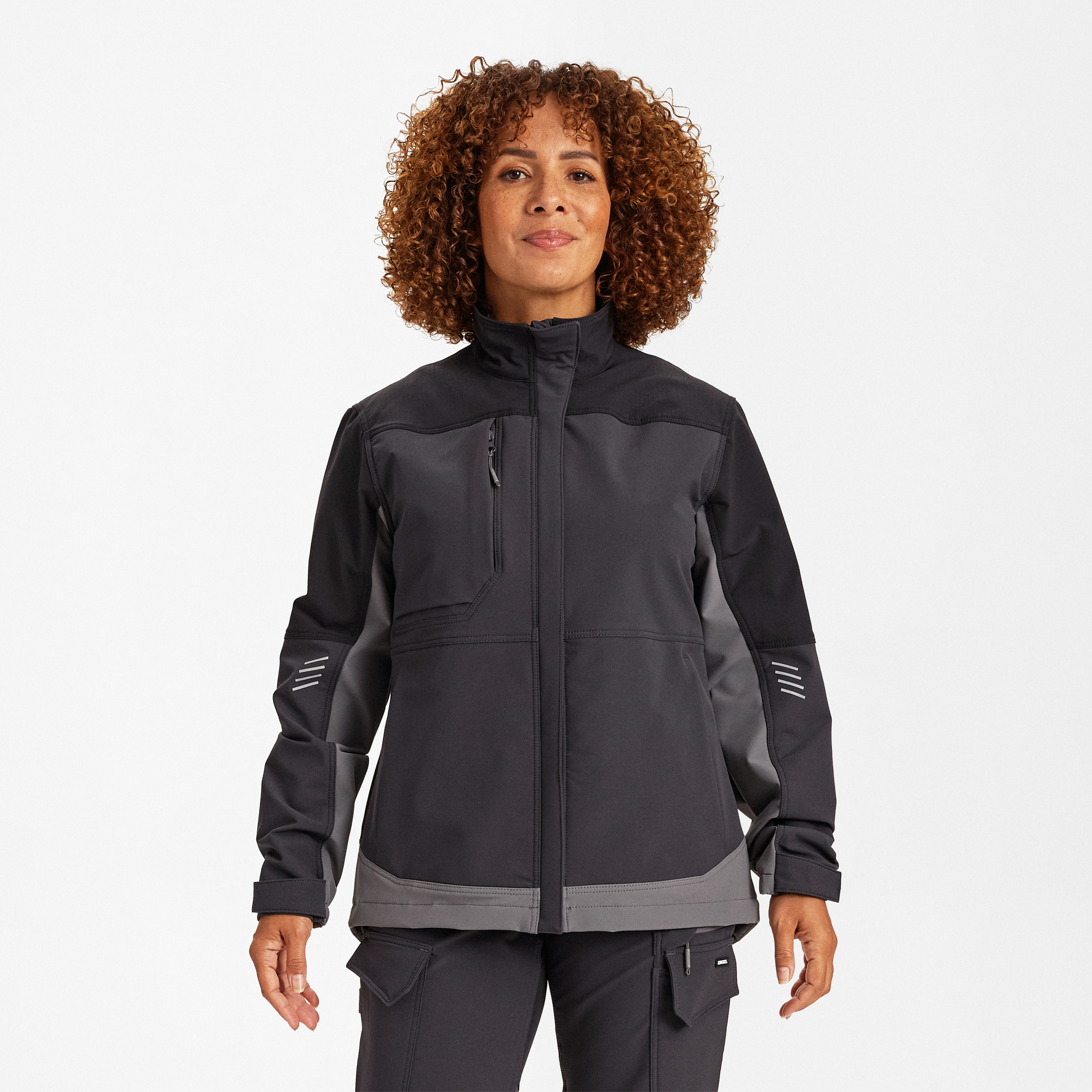 Engel Workwear Entire dame arbejdsjakke med 4-vejs stræk - Antrazitgrå/Sort [7920] / XS