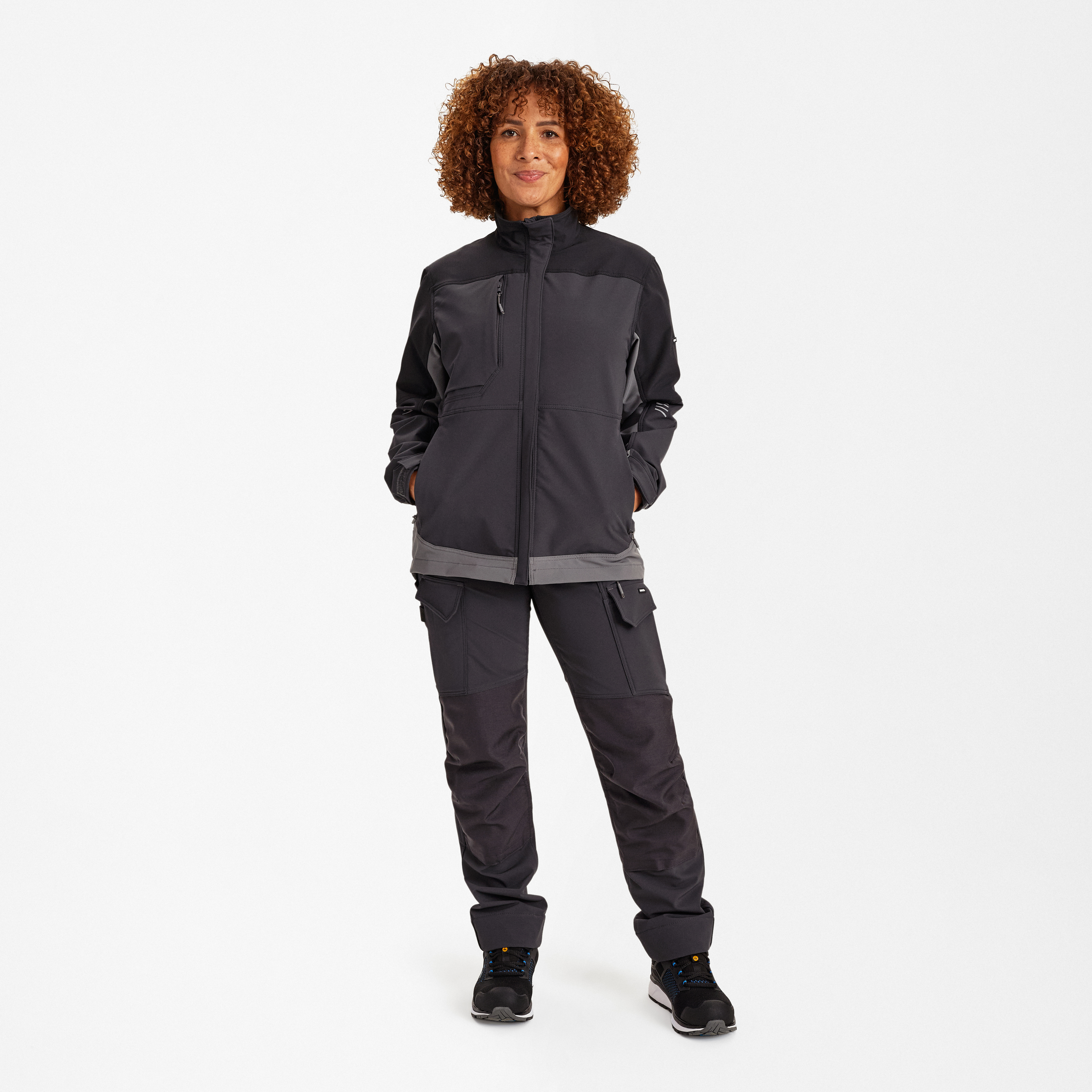 Engel Workwear Entire dame arbejdsjakke med 4-vejs stræk - Antrazitgrå/Sort [7920] / XS