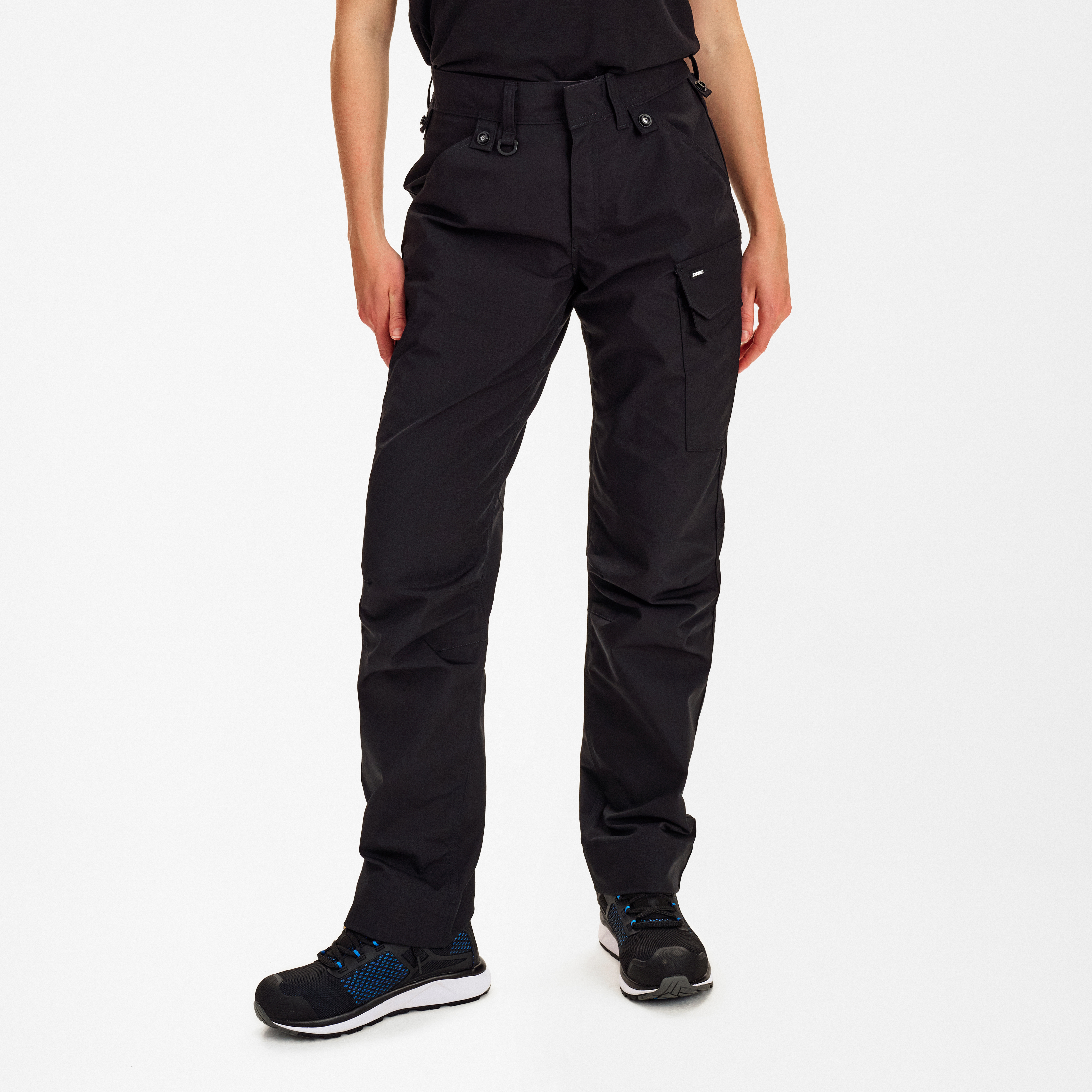 Engel Workwear Entire dame servicebukser med 2-vejs stræk - Sort [20] / 34