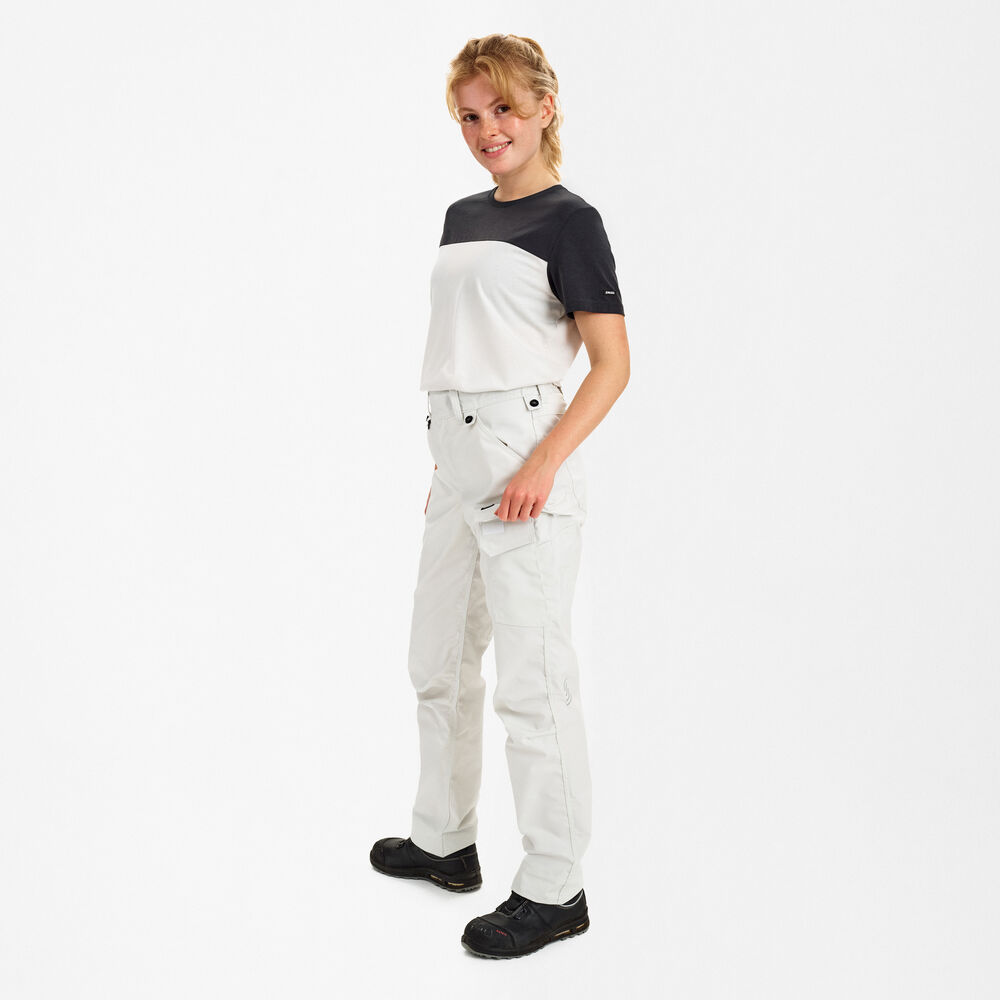 Ženske servisne hlače z 2-smernim stretch materialom – Bone White