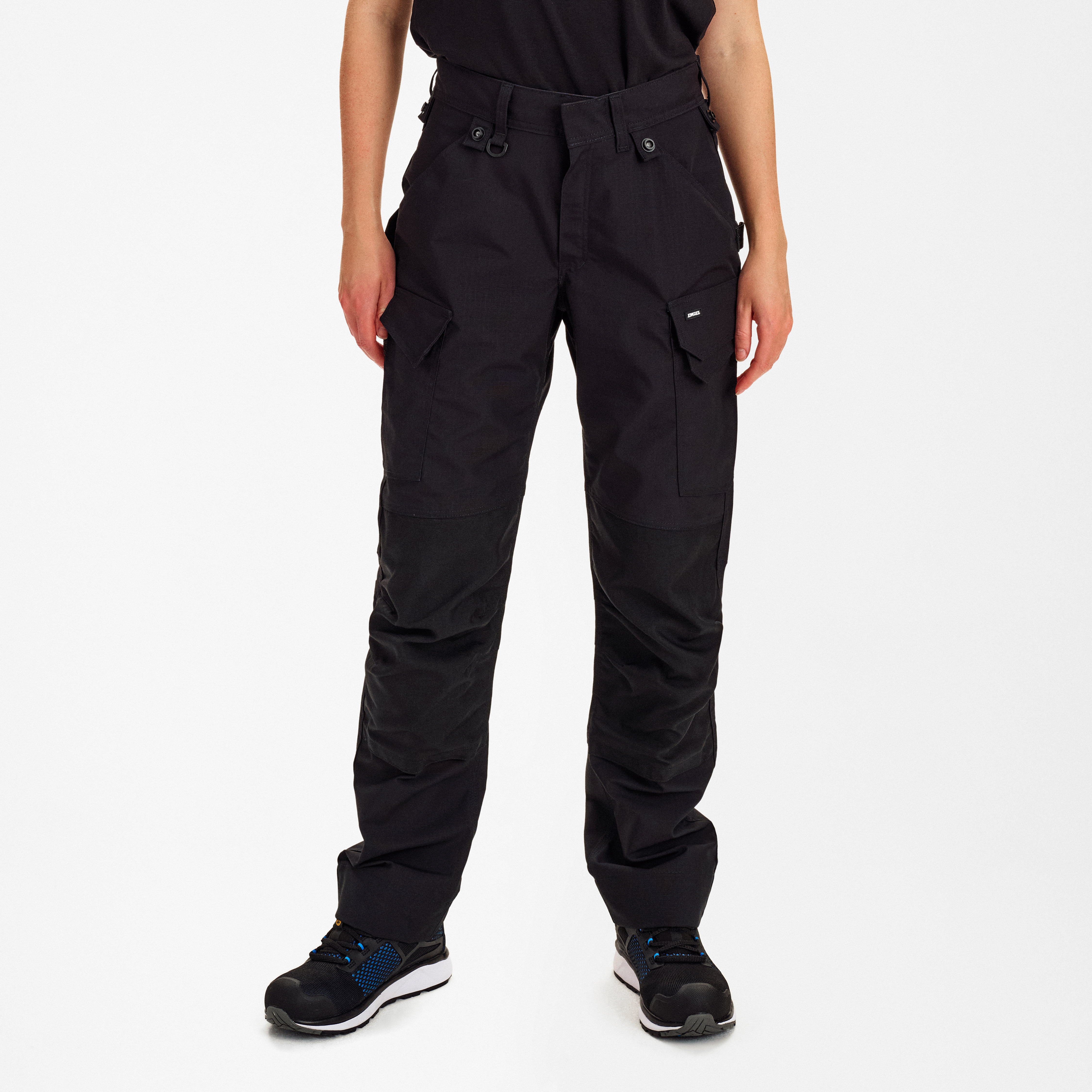 Engel Workwear Entire dame arbejdsbukser med 2-vejs stræk - Sort [20] / 34