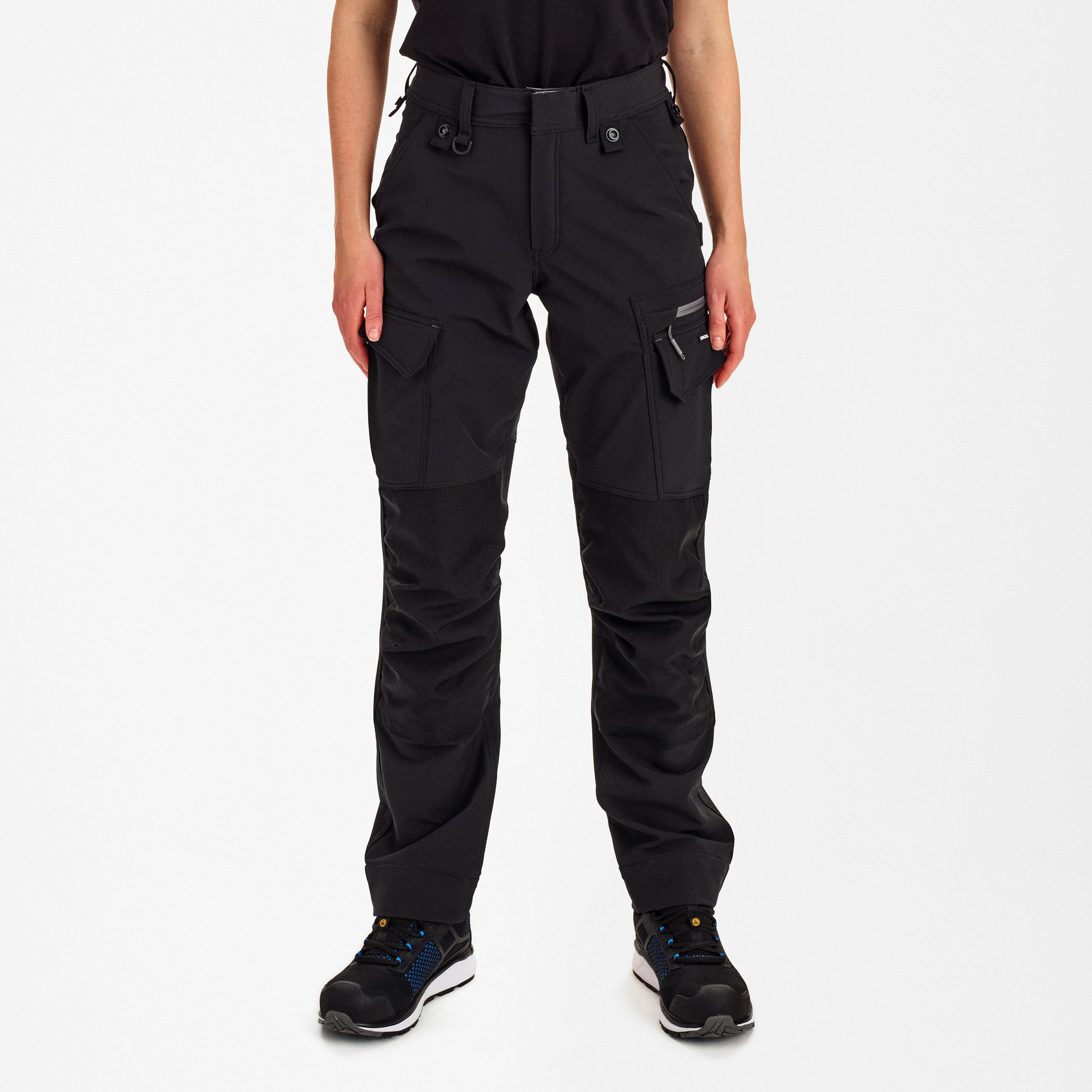 Engel Workwear Entire dame arbejdsbukser med 4-vejs stræk - Sort/Antrazitgrå [2079] / 34