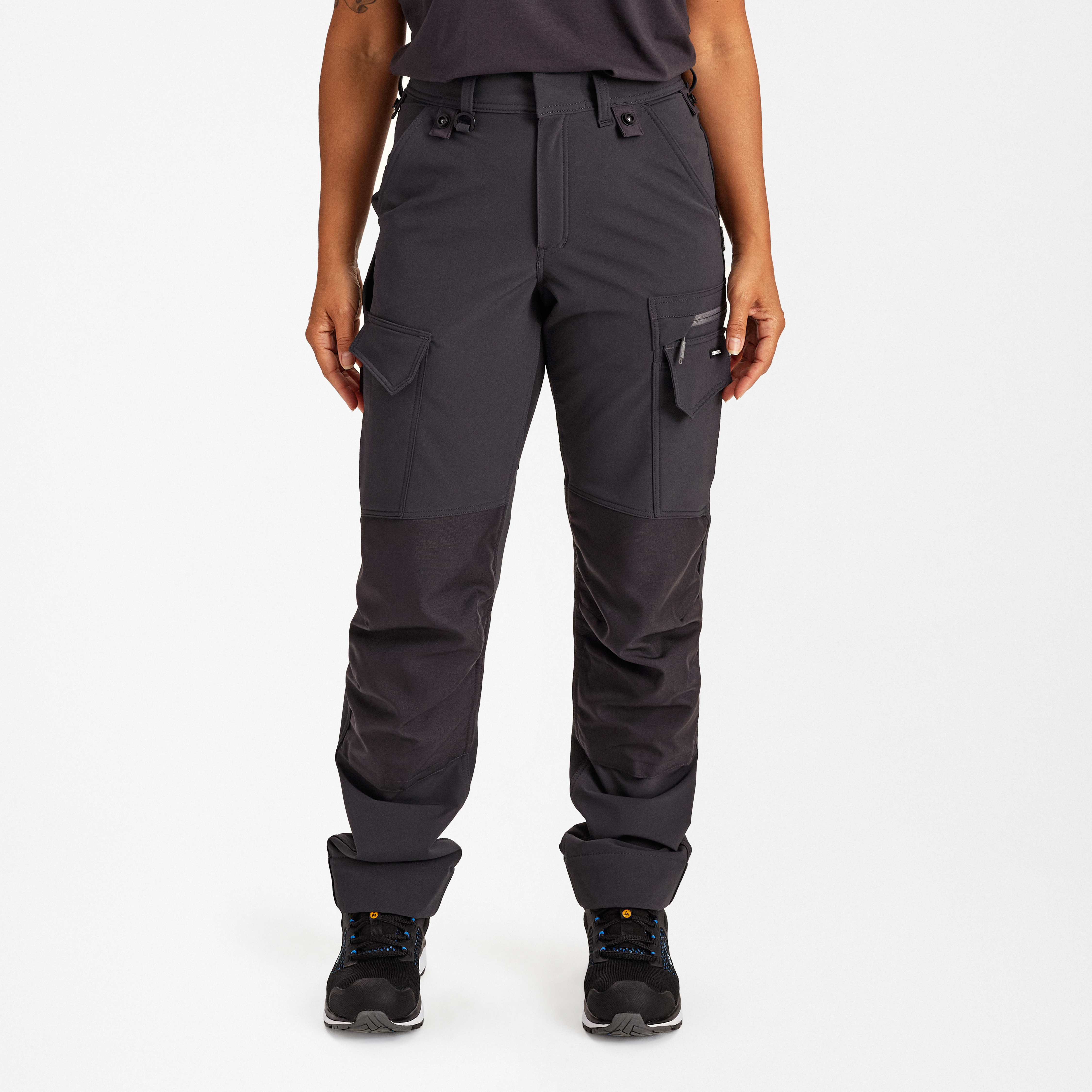Engel Workwear Entire dame arbejdsbukser med 4-vejs stræk - Antrazitgrå/Sort [7920] / 34
