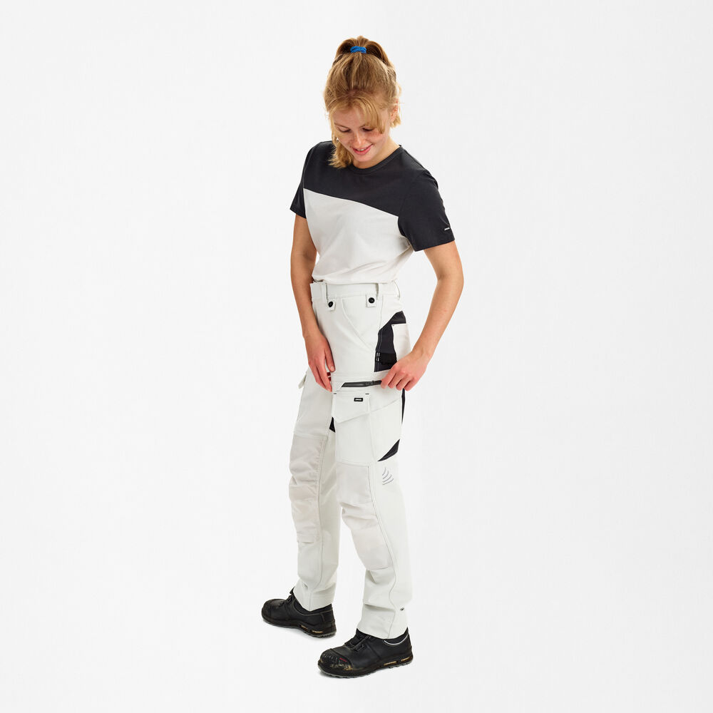 Ženske delovne hlače s 4-smernim stretch materialom – Bone White / Anthracite Grey