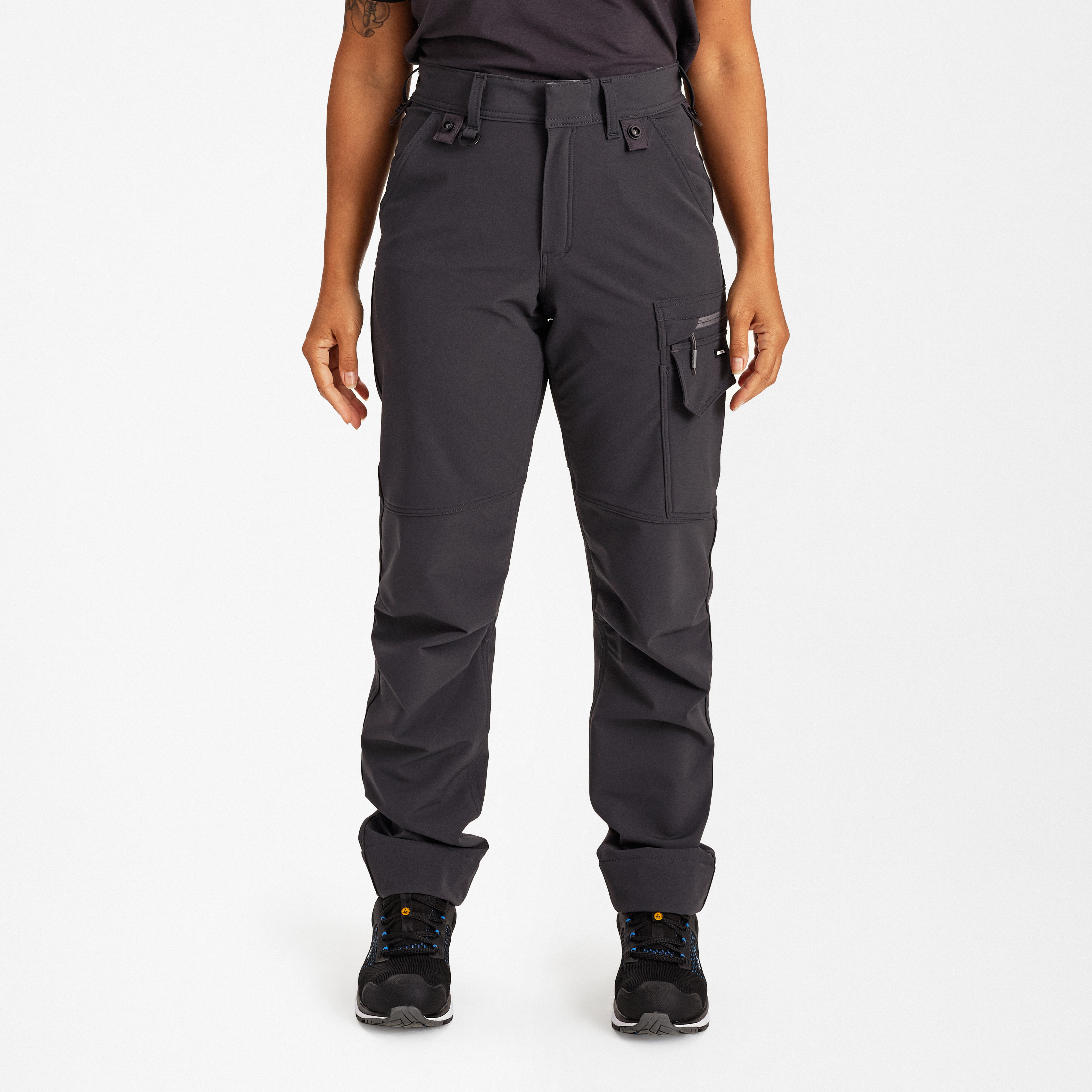 Engel Workwear Entire dame servicebukser med 4-vejs stræk - Antrazitgrå/Sort [7920] / 34