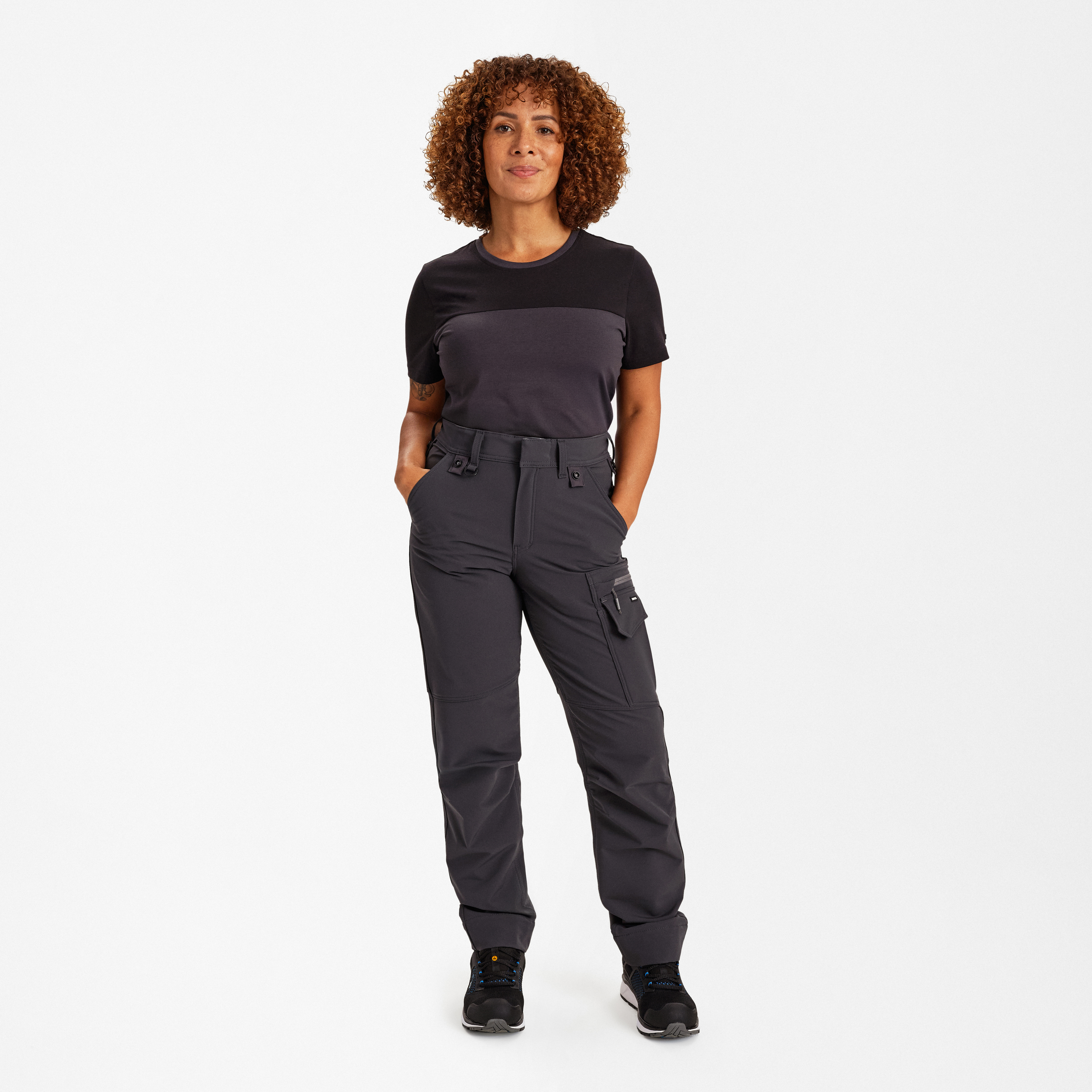 Engel Workwear Entire dame servicebukser med 4-vejs stræk - Antrazitgrå/Sort [7920] / 34