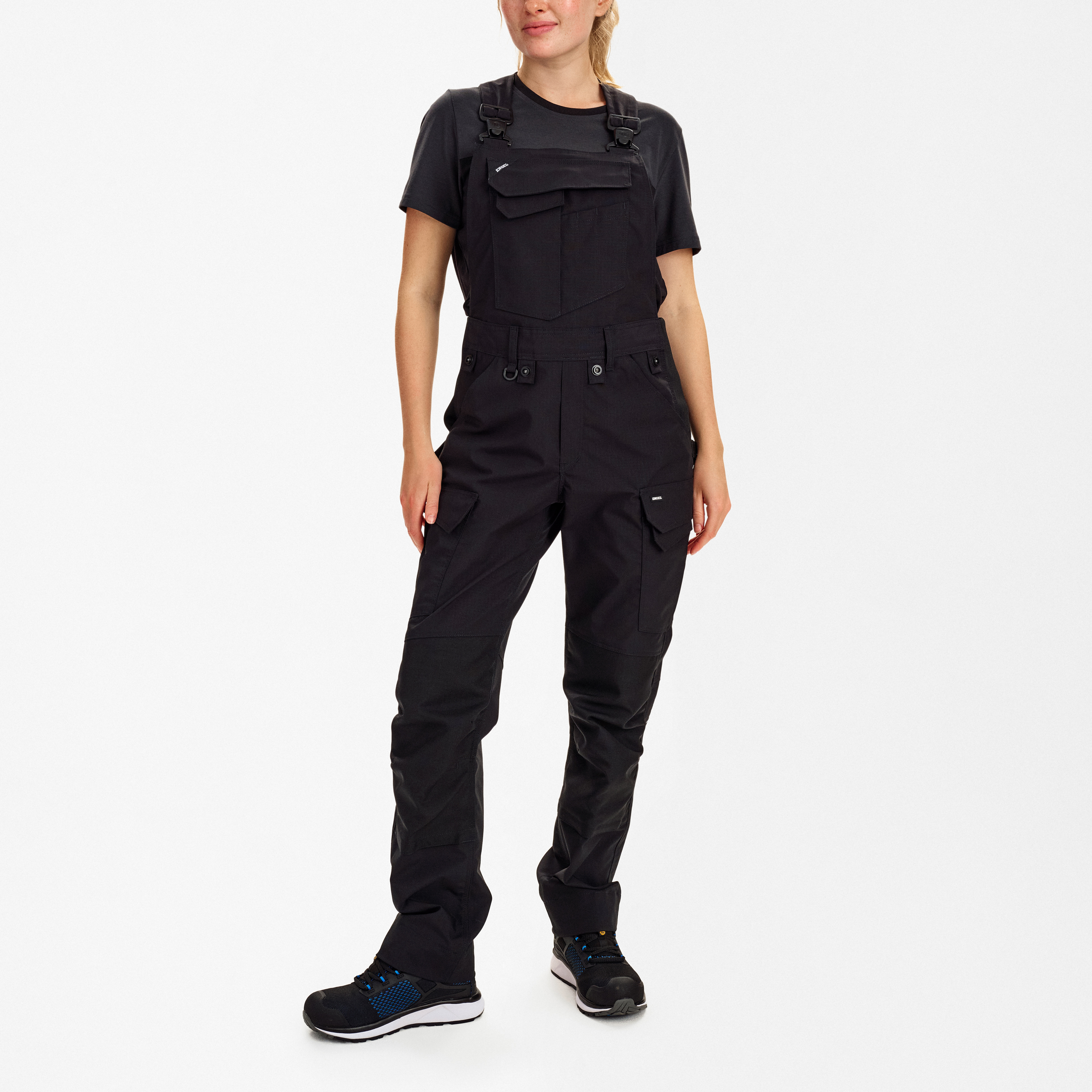 Engel Workwear Entire dame overall med 2-vejs stræk - Sort [20] / 34