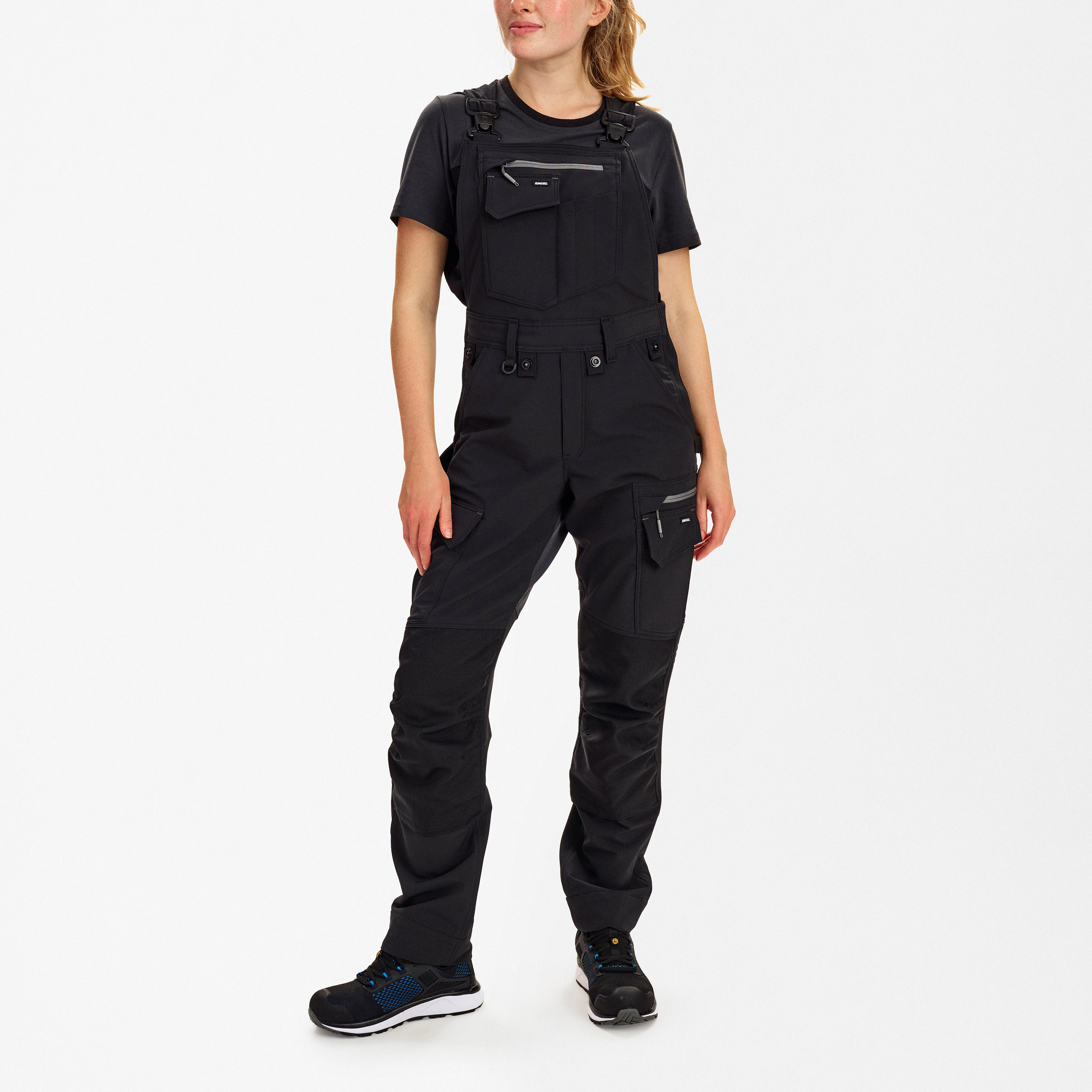 Engel Workwear Entire dame overall med 4-vejs stræk - Sort/Antrazitgrå [2079] / 34