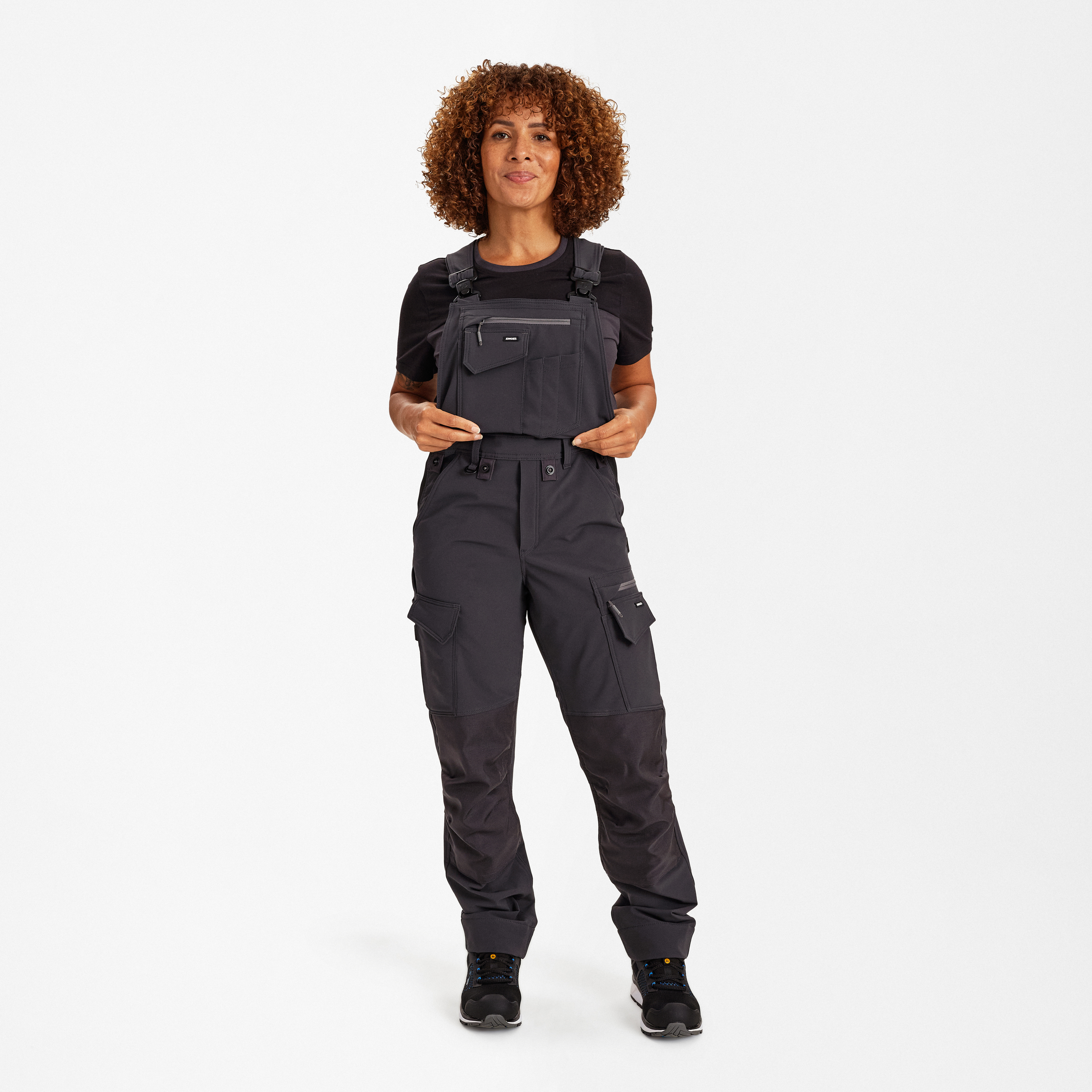 Engel Workwear Entire dame overall med 4-vejs stræk - Antrazitgrå/Sort [7920] / 34