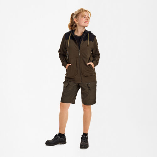 ENTIRE Damen Sweatcardigan mit Kapuze – Forest Green/Schwarz