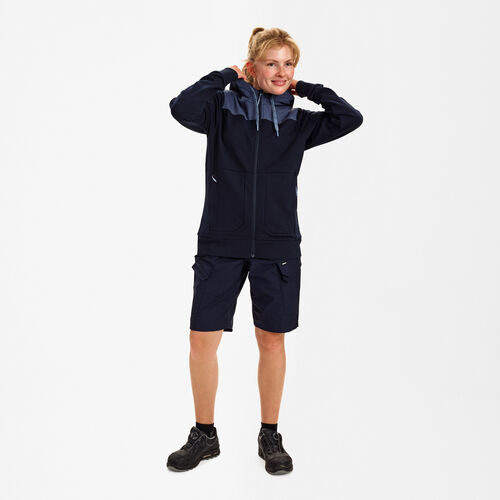 ENTIRE Damen Sweatcardigan mit Kapuze – Deep Blue / Dark Sea