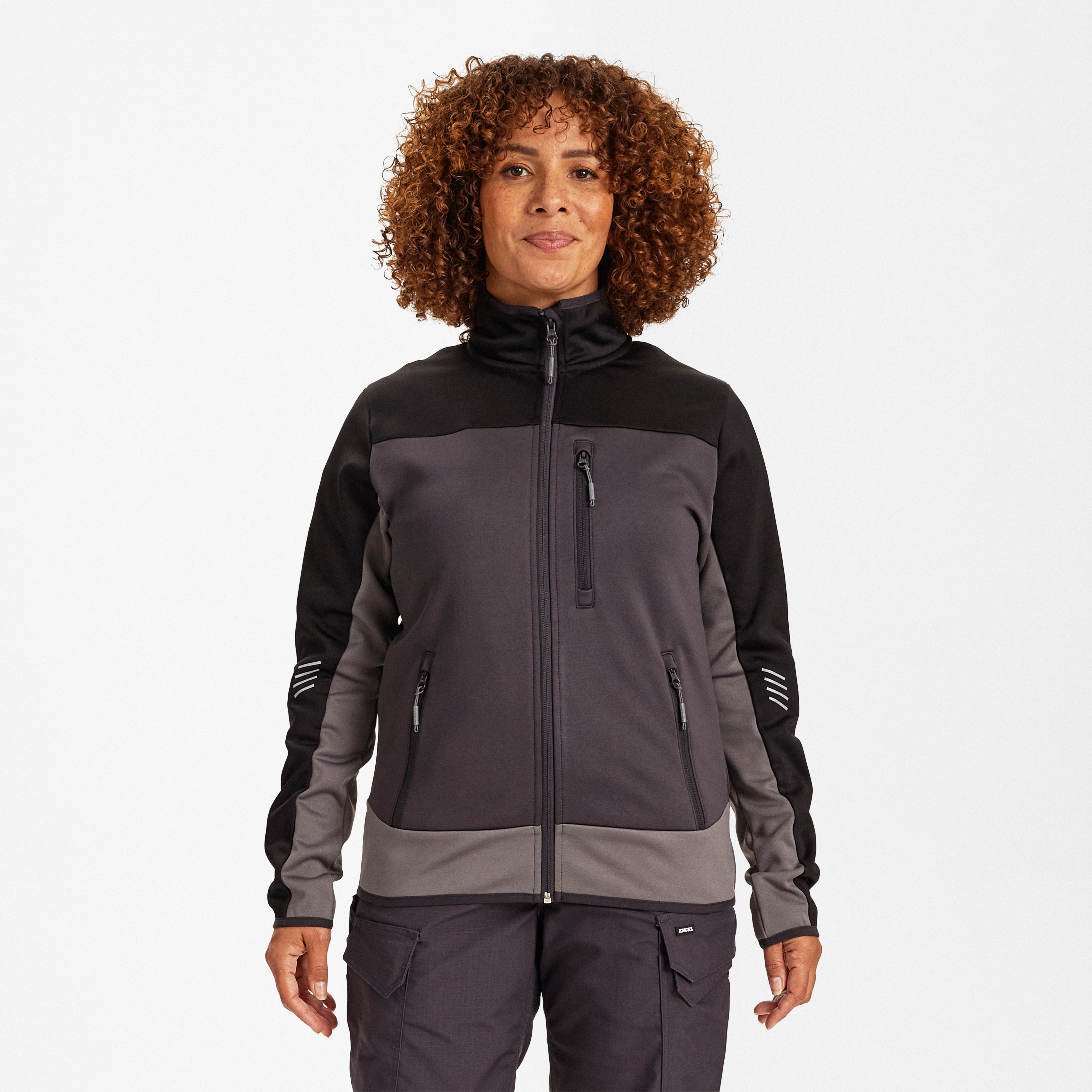 Engel Workwear Entire dame midlayer cardigan - Antrazitgrå/Sort [7920] / XS