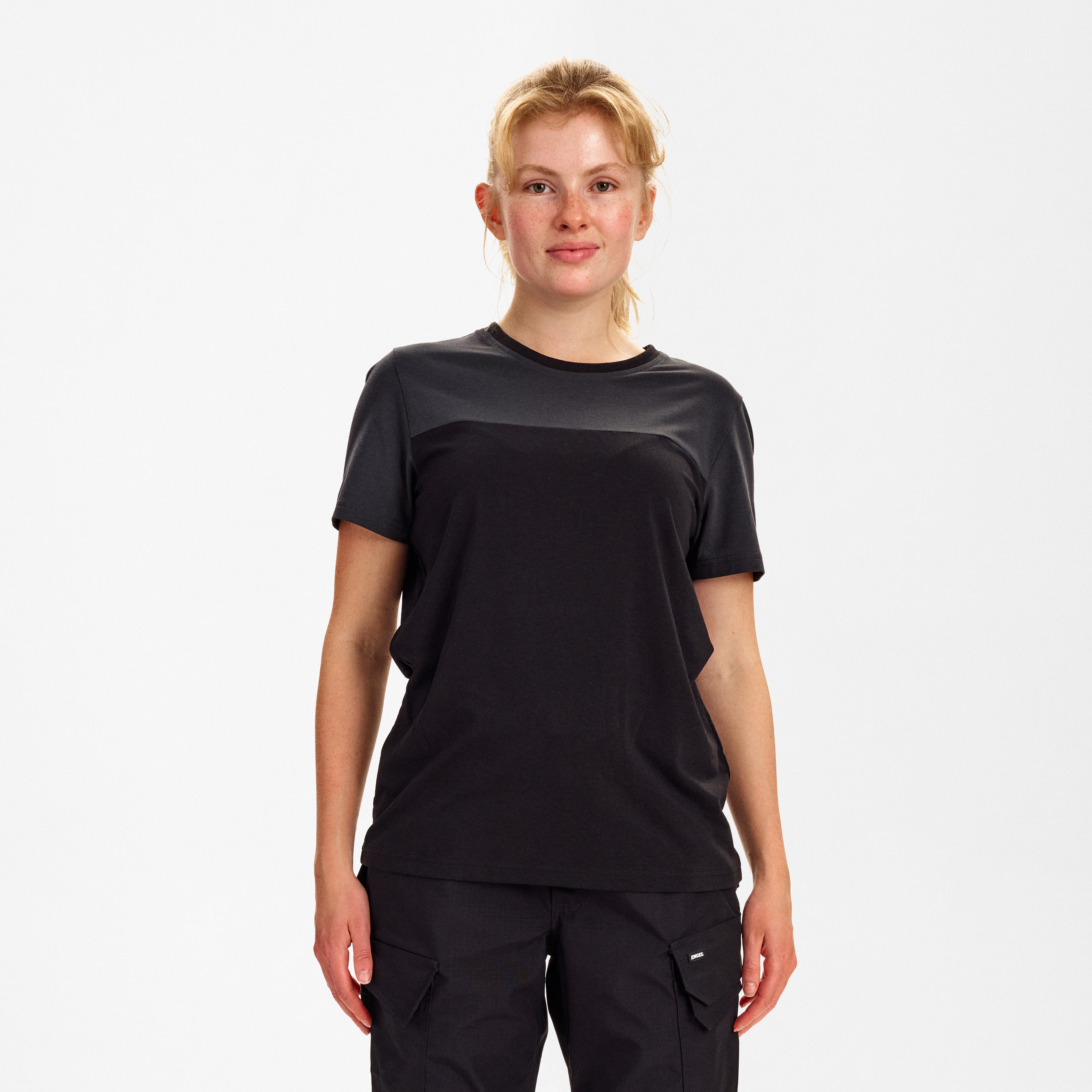 Engel Workwear Entire dame T-shirt - Sort/Antrazitgrå [2079] / XS