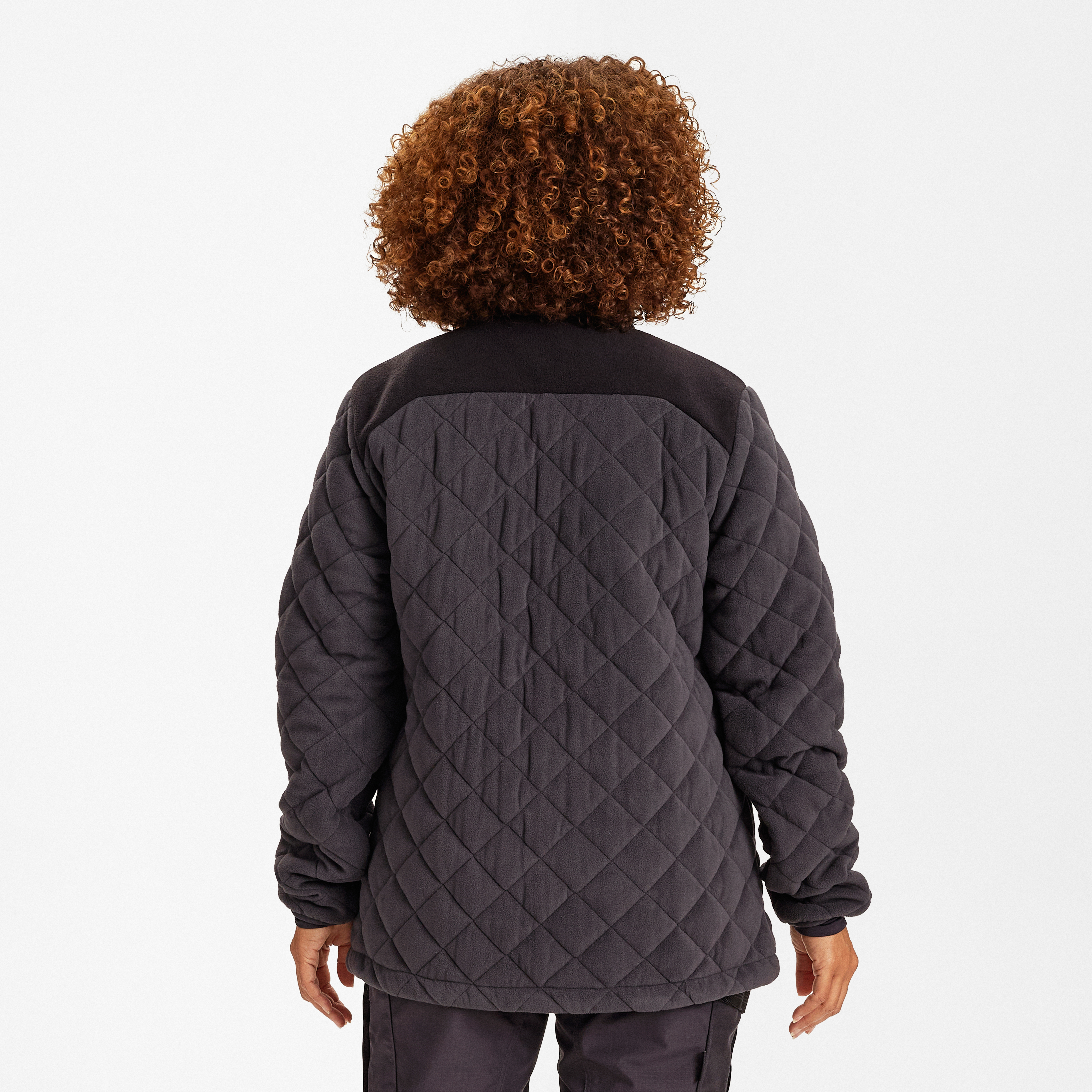 Engel Workwear Entire dame quiltet fleecejakke - Antrazitgrå/Sort [7920] / XS