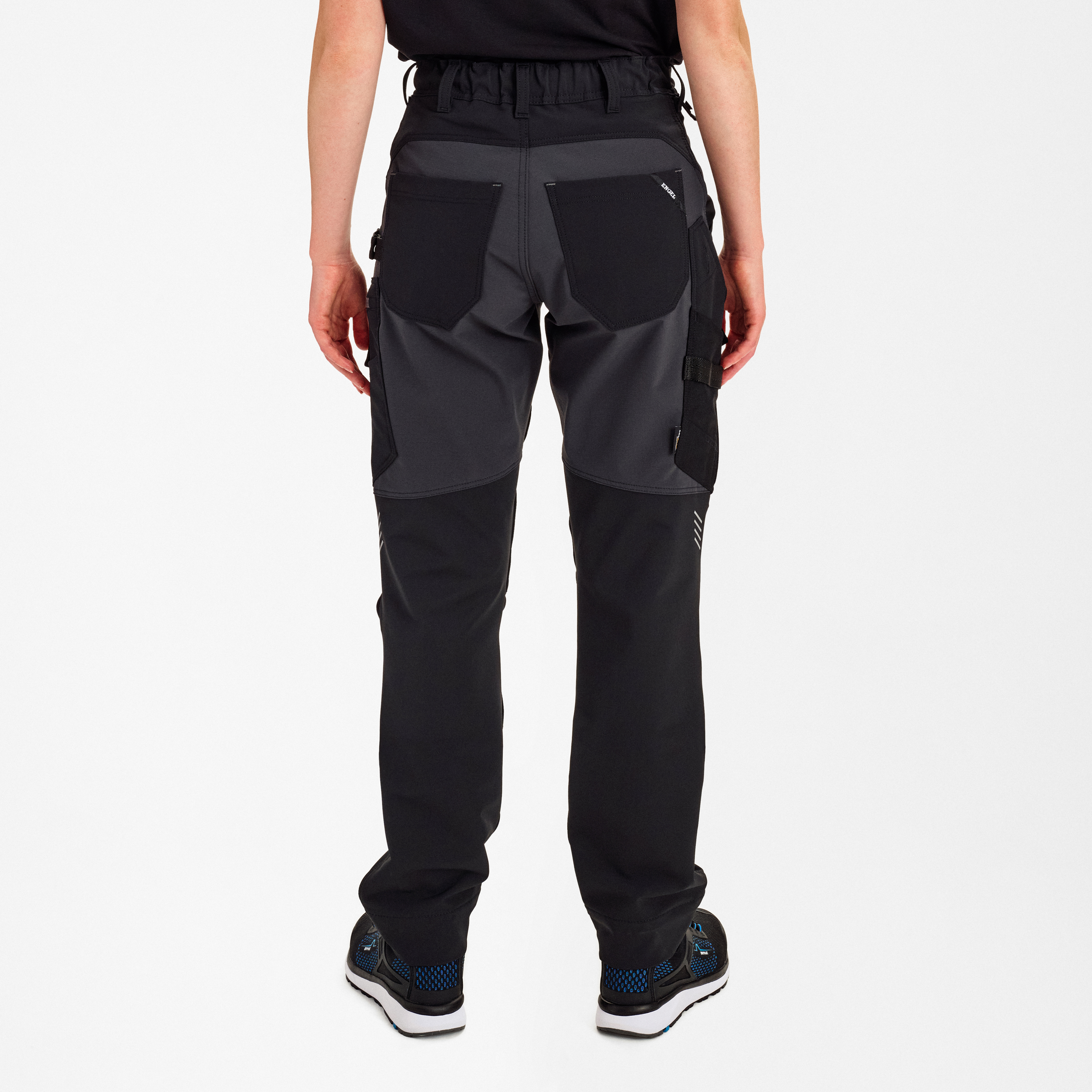Engel Workwear Entire dame arbejdsbukser med 4-vejs stræk - Sort/Antrazitgrå [2079] / 34