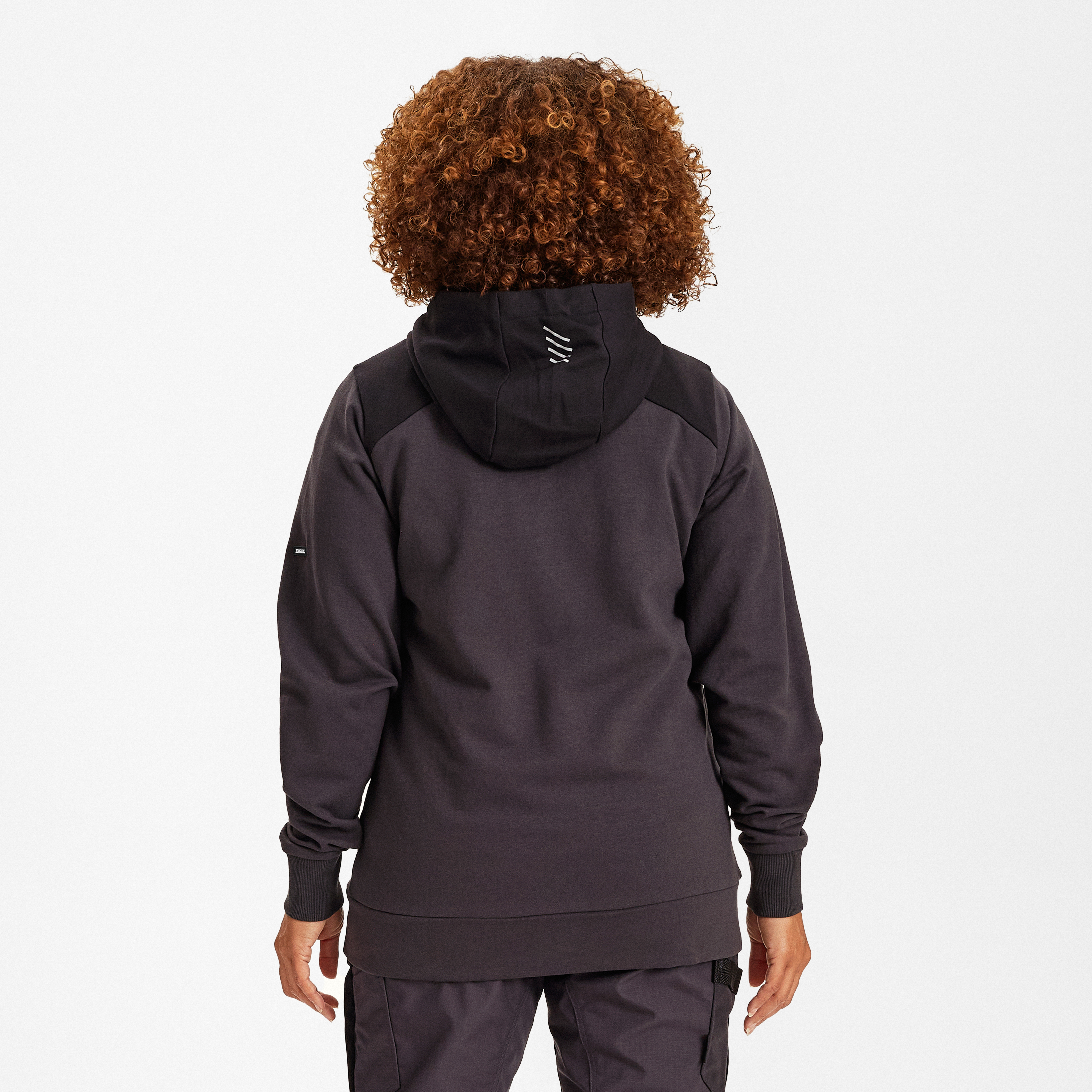 Engel Workwear Entire dame sweat cardigan med hætte - Antrazitgrå/Sort [7920] / XS