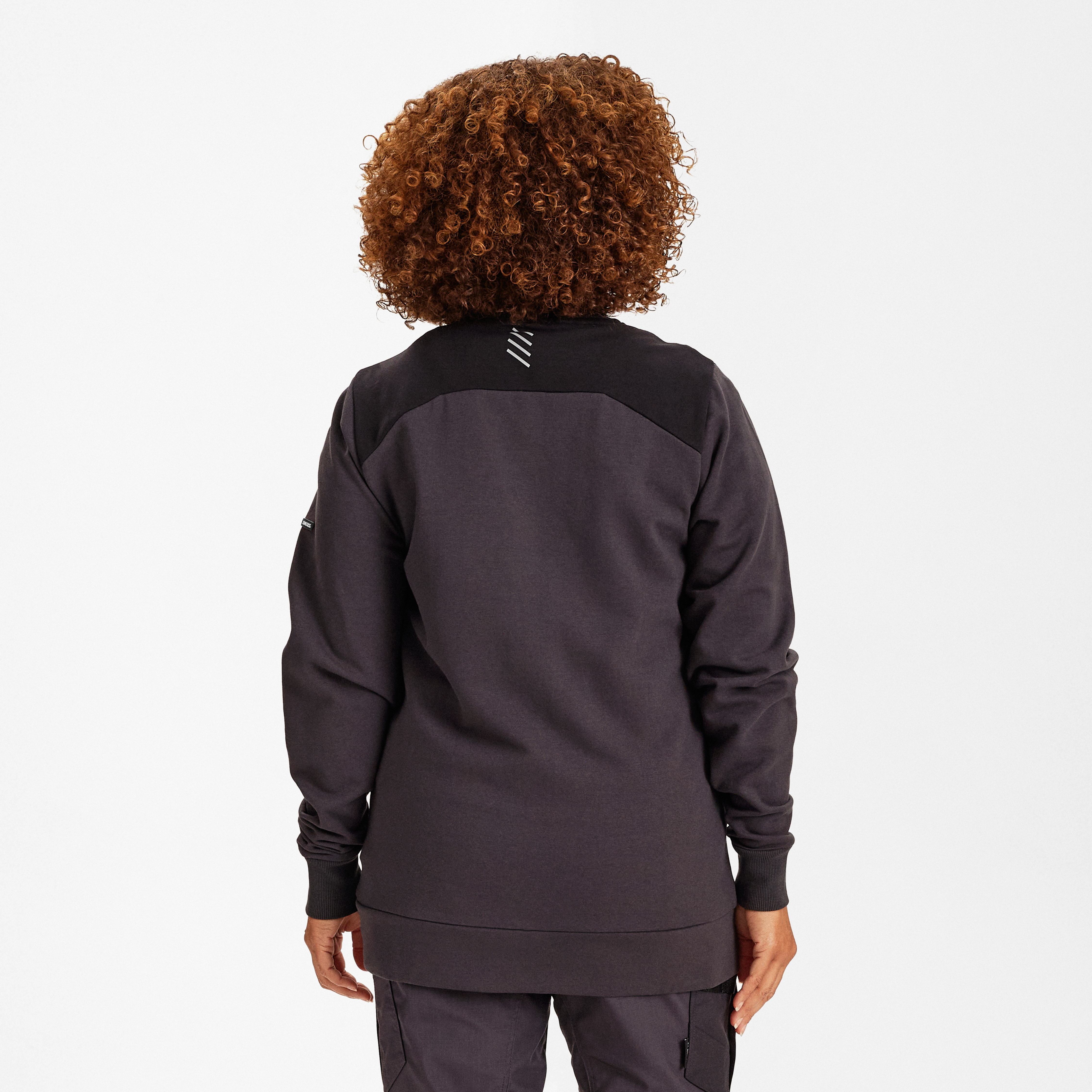 Engel Workwear Entire dame sweat cardigan med krave - Antrazitgrå/Sort [7920] / XS